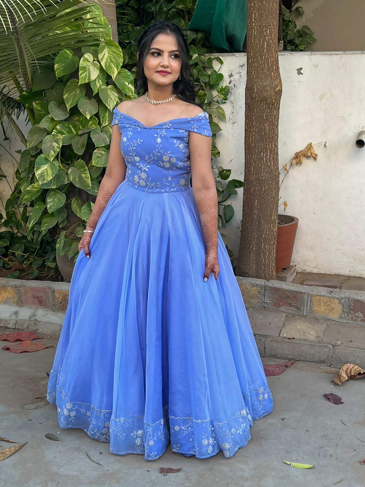 Palak's Periwinkle Gown
