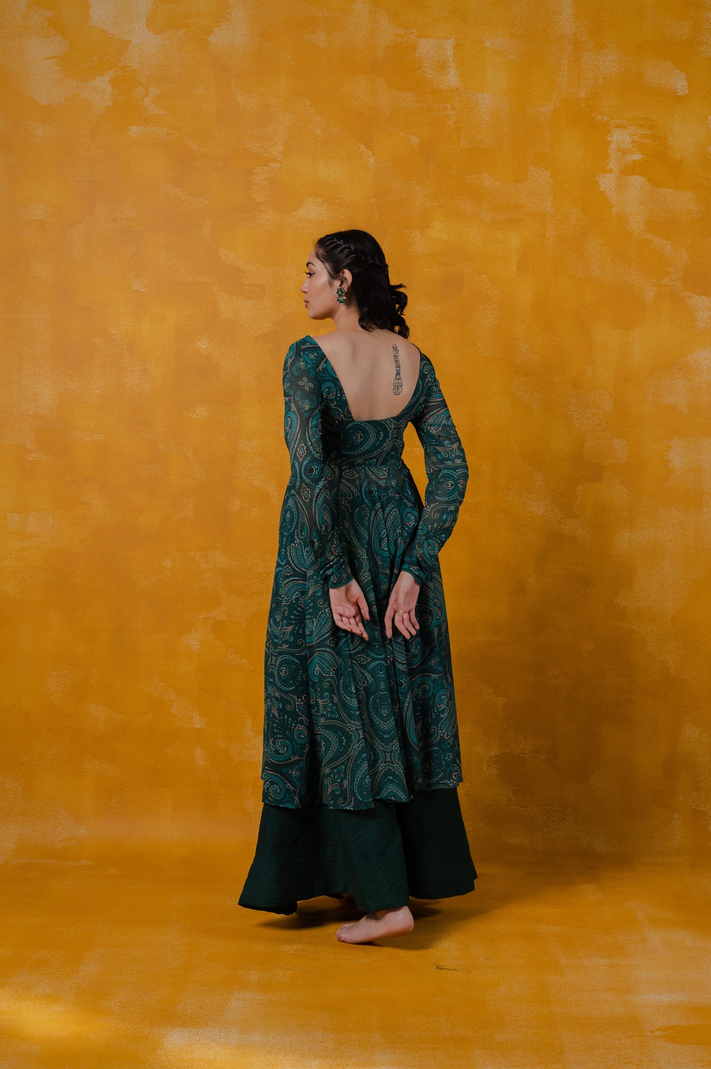 Paisley Green Anarkali