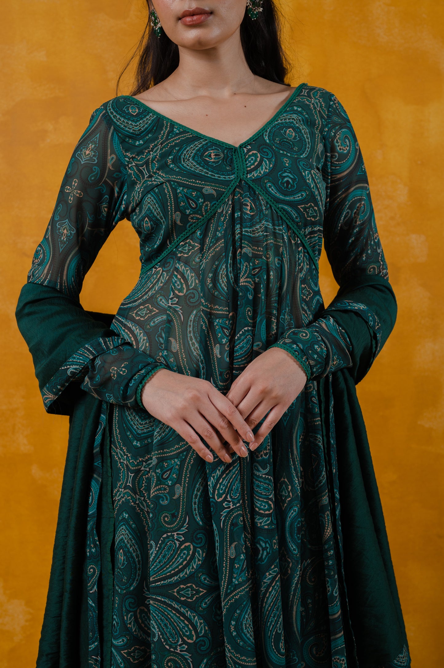 Paisley Green Anarkali