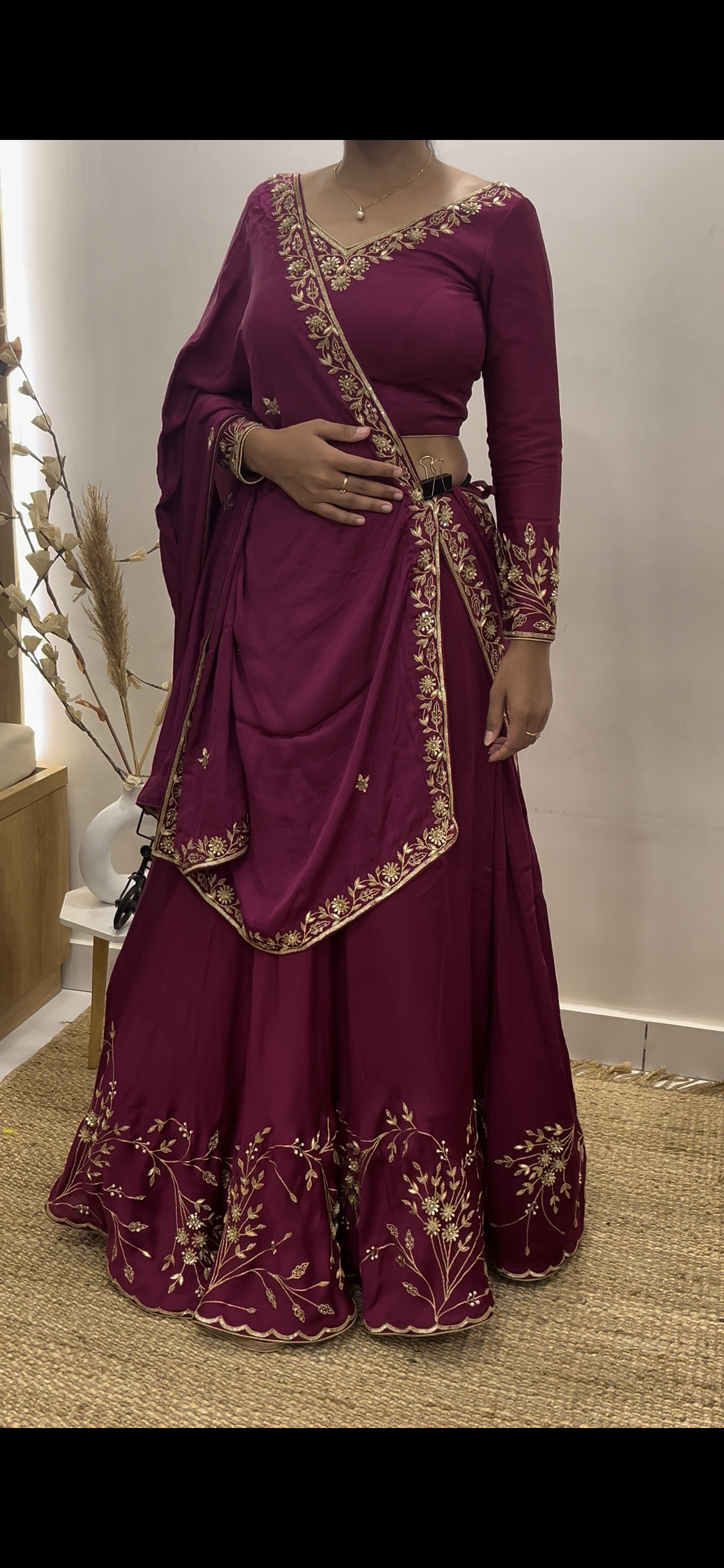 Preksha's Wine Lehenga