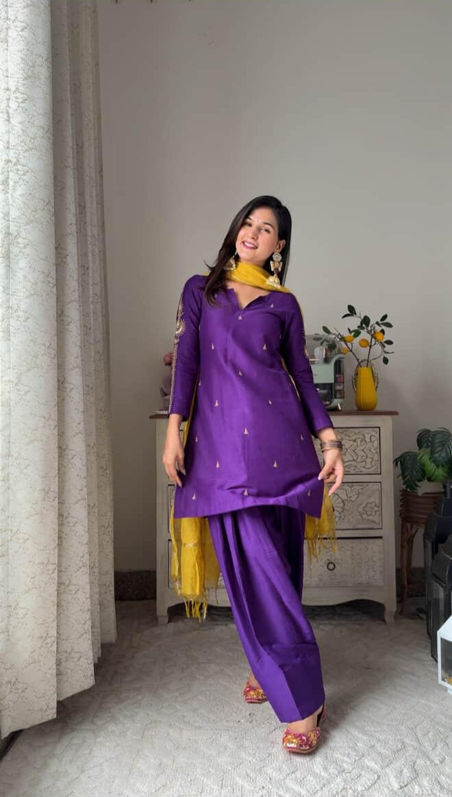 Purple & Lime Farsi Salwar Set