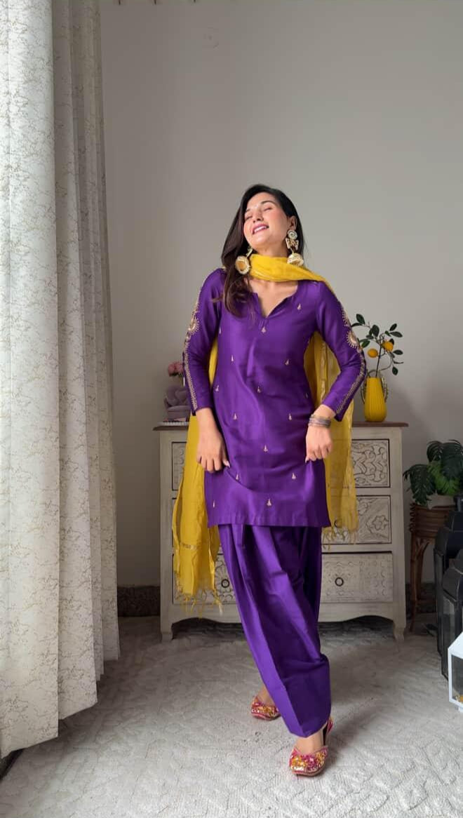 Purple & Lime Farsi Salwar Set
