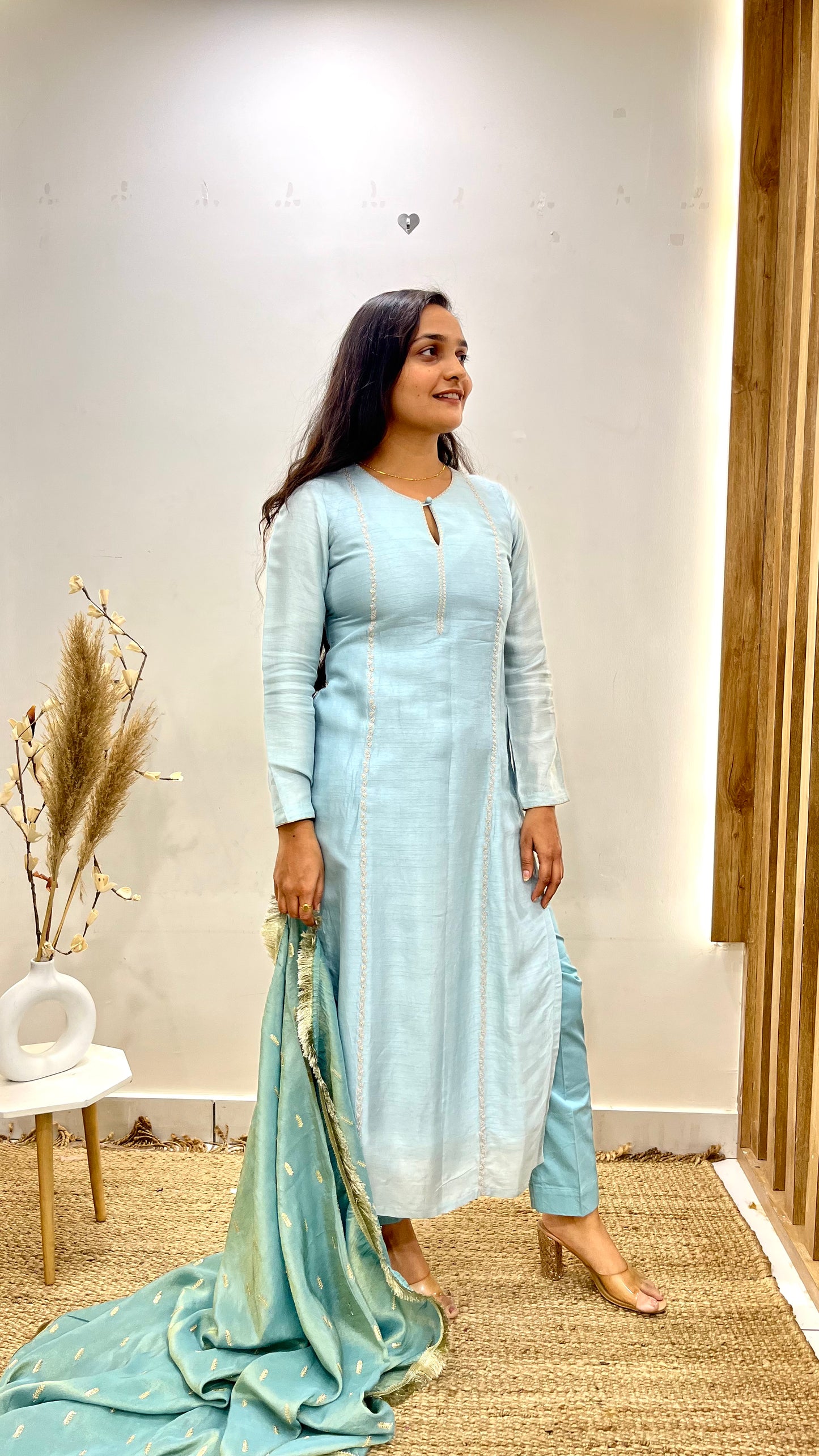 Ice Blue & Sage Green Suit Set