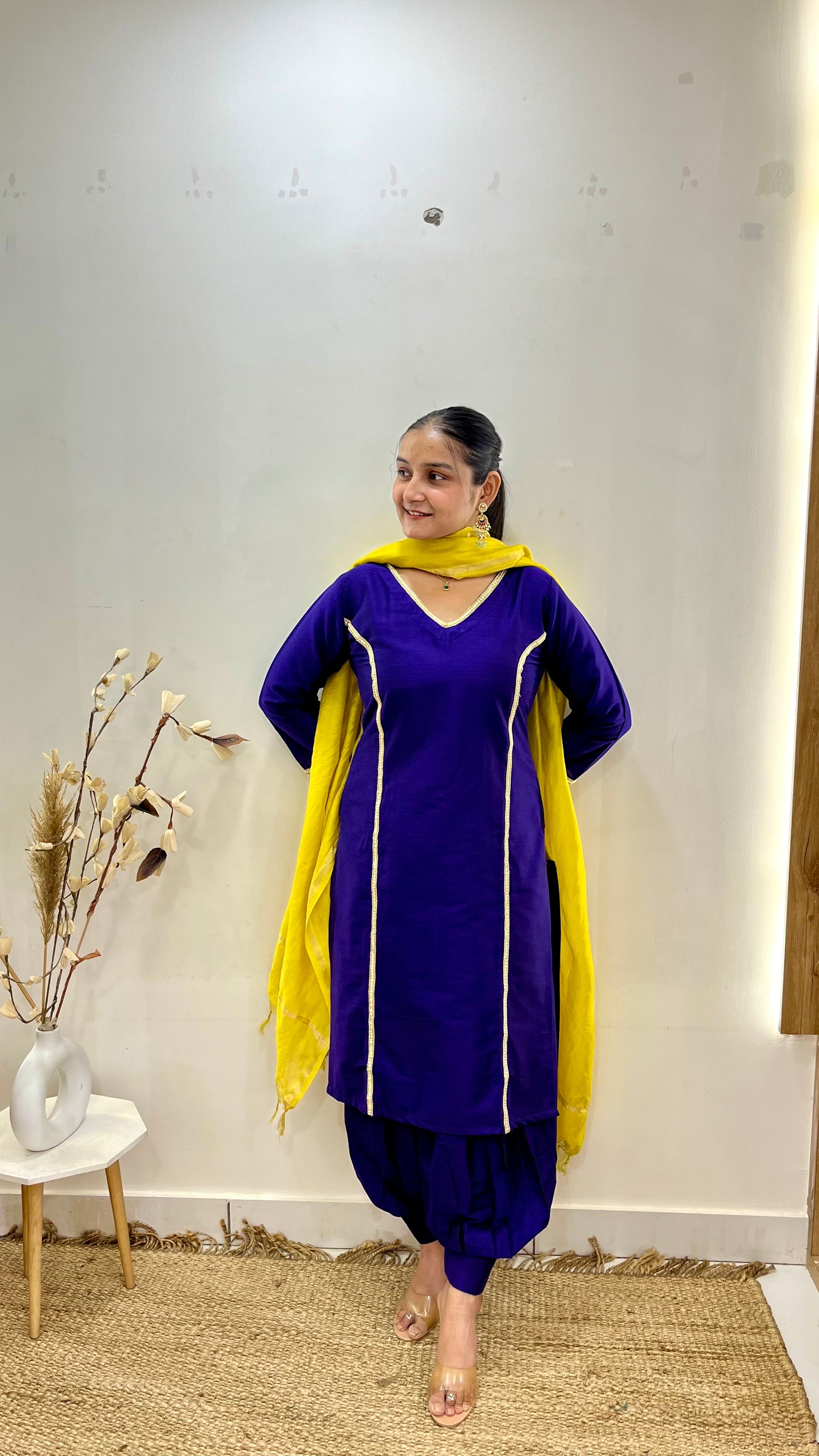 Purple & Lime Salwar Suit Set
