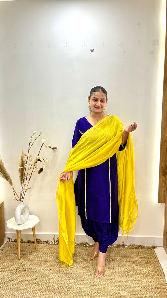Purple & Lime Salwar Suit Set