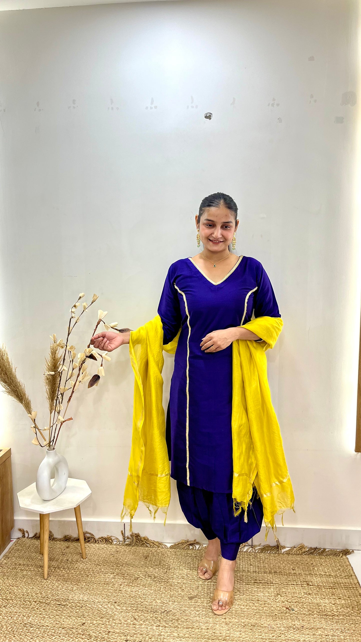 Purple & Lime Salwar Suit Set