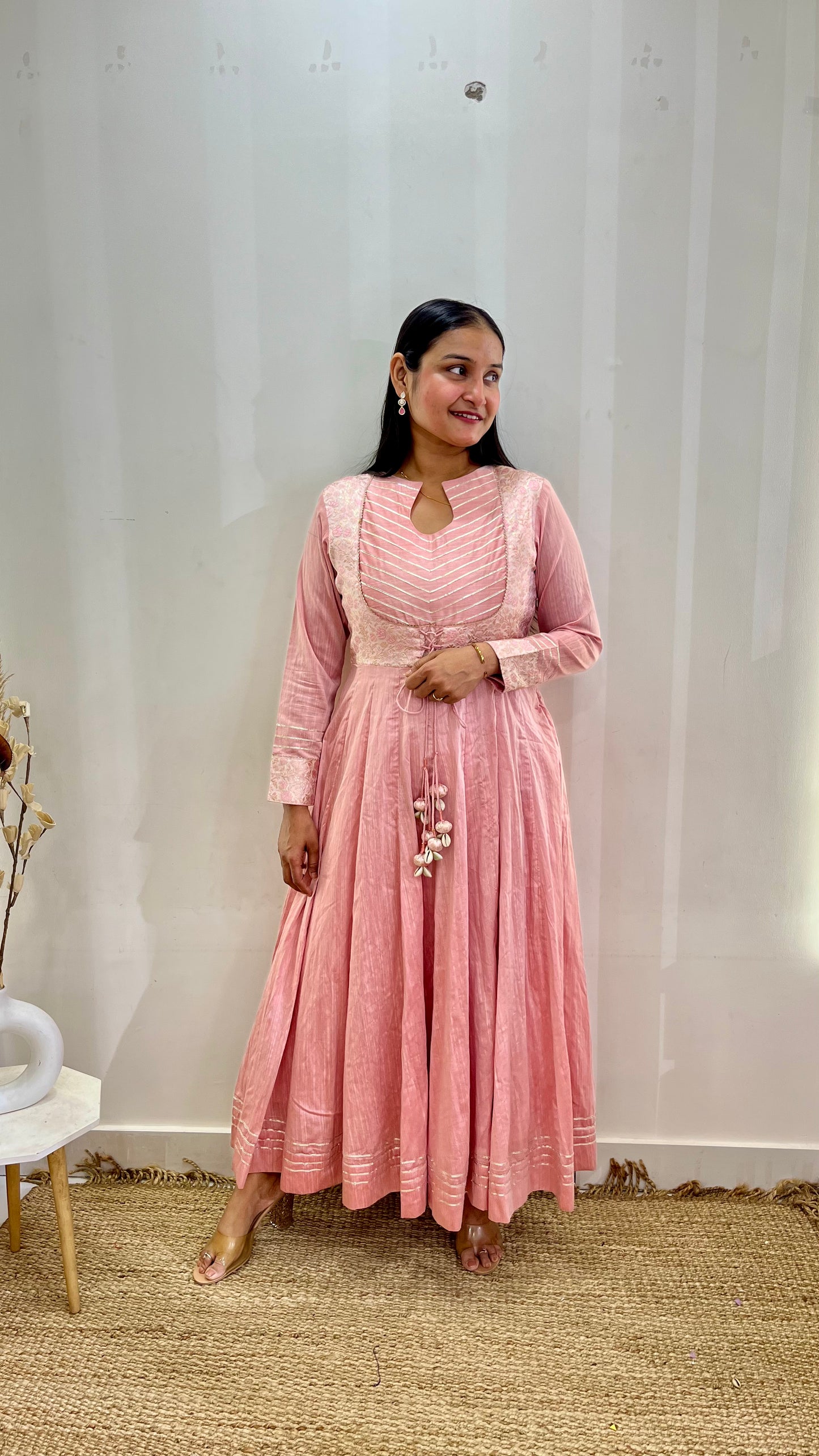 Pink Banarasi Anarkali