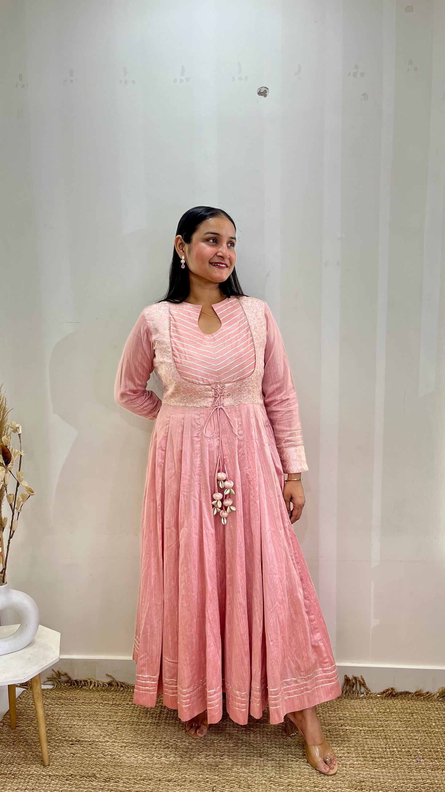 Pink Banarasi Anarkali