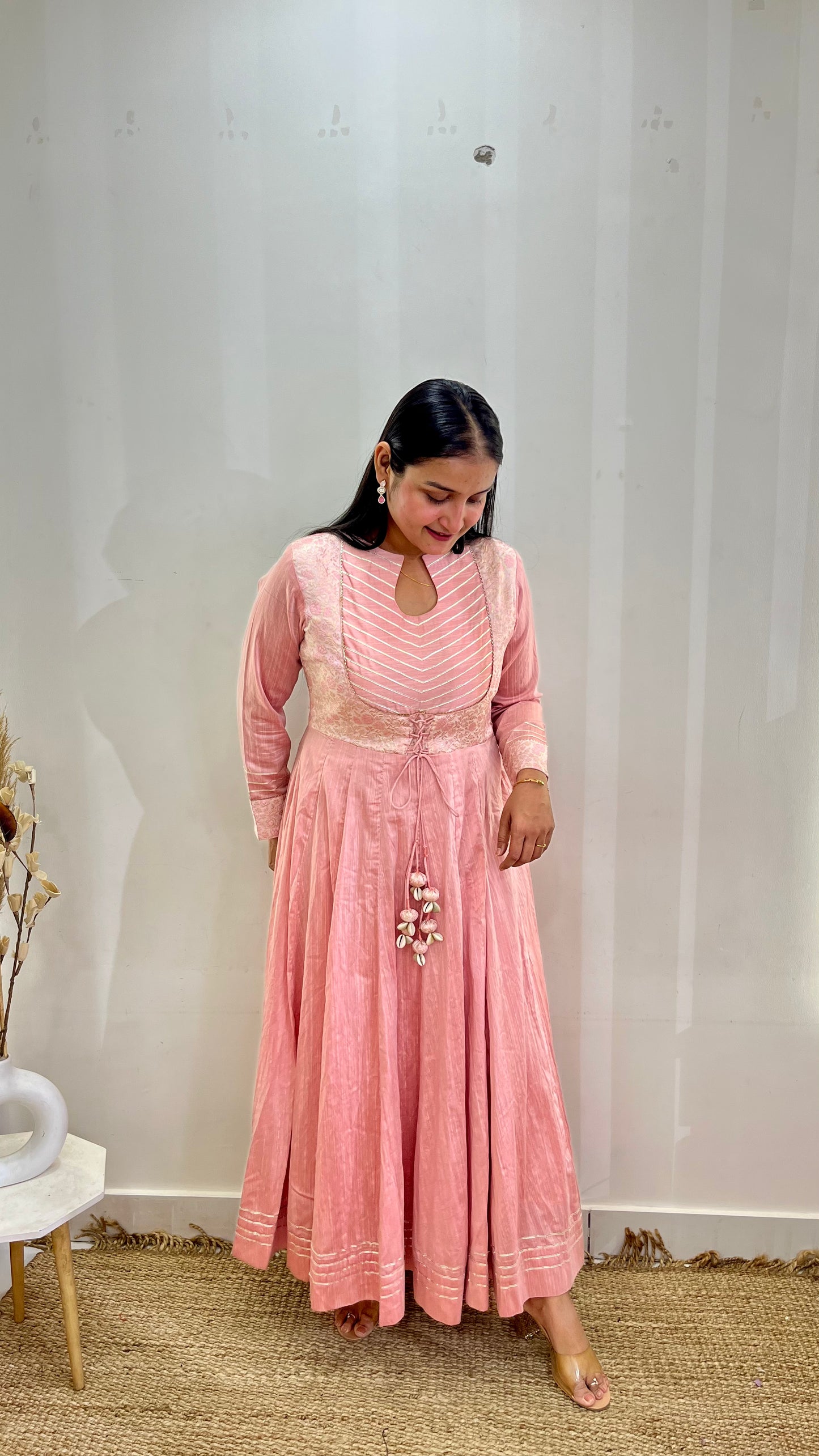 Pink Banarasi Anarkali
