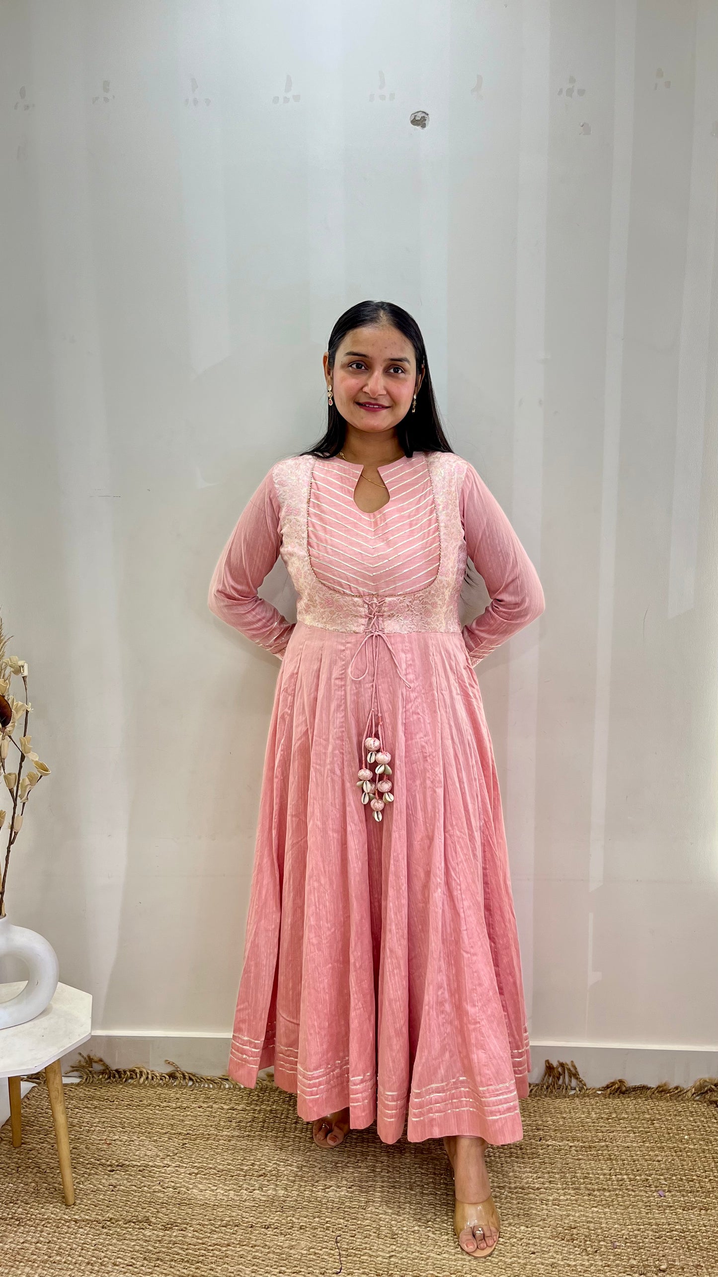 Pink Banarasi Anarkali