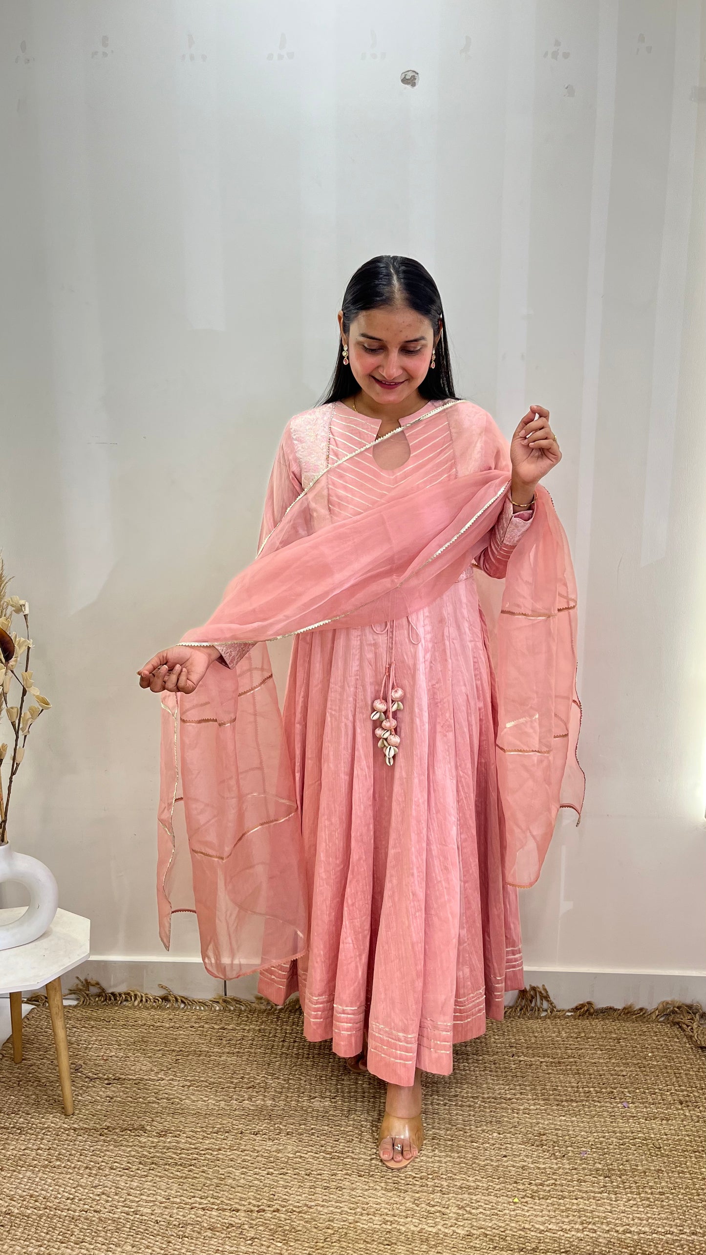 Pink Banarasi Anarkali