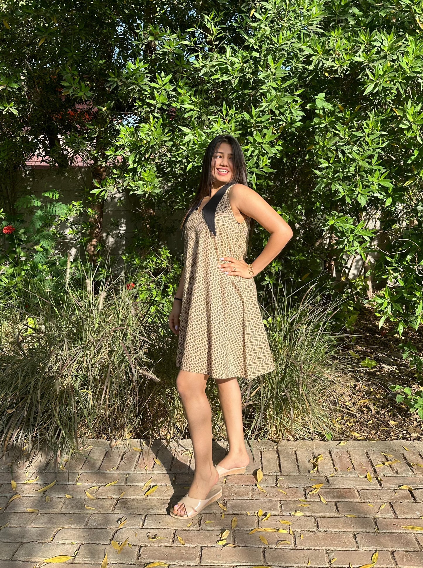 Zigzag Halter Neck Dress