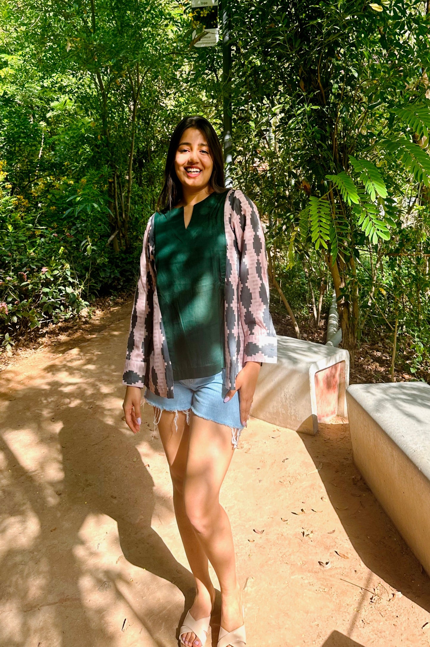 Bottle Green Printed Shirt