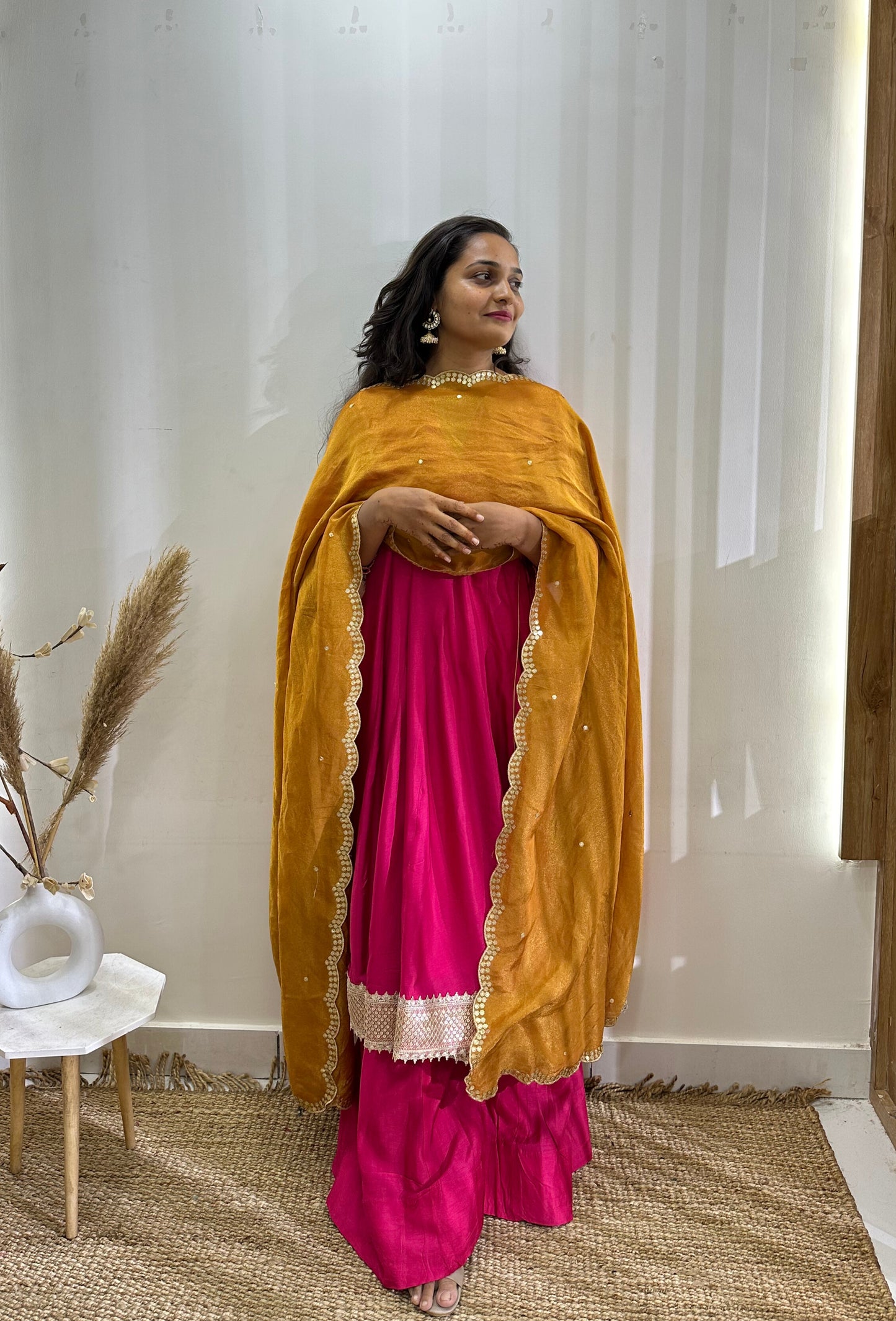 Hot Pink Angrakha Anarkali