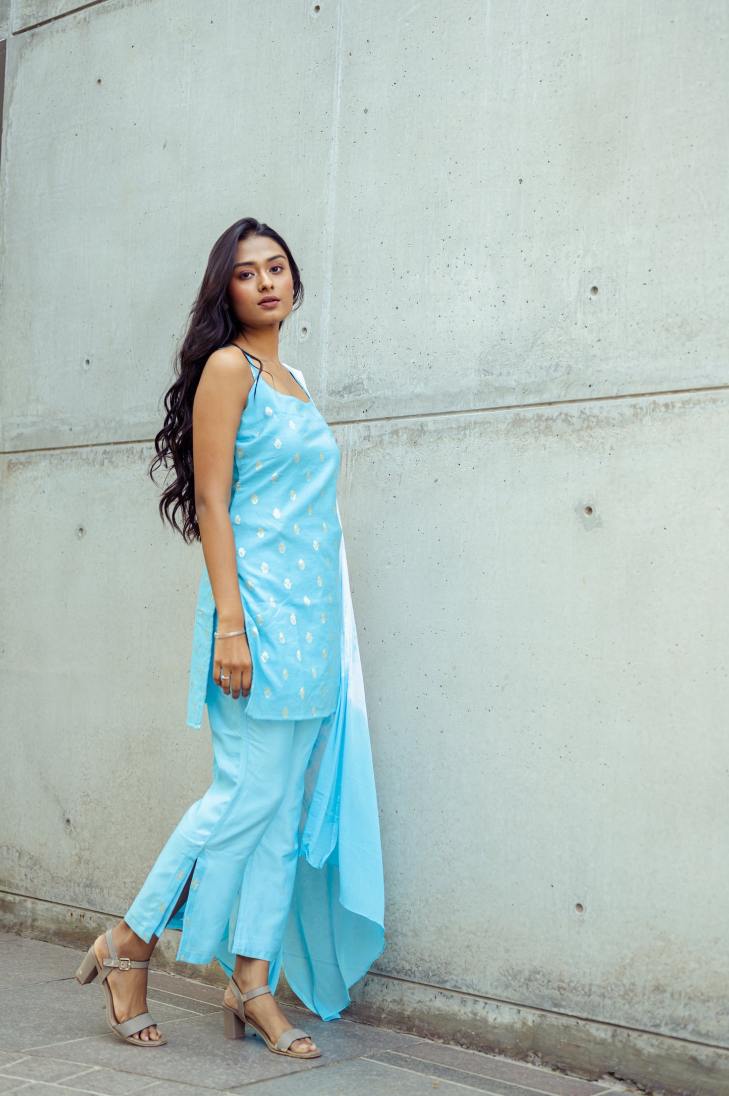 Aqua Blue Tie Dye Suit Set