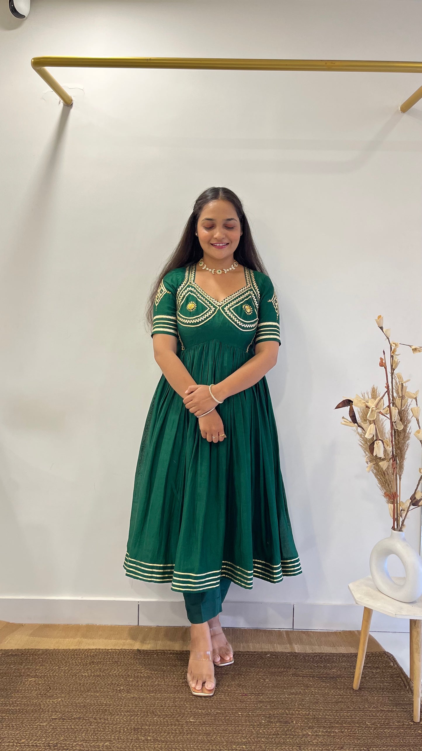 Green & Pink Aangi Anarkali