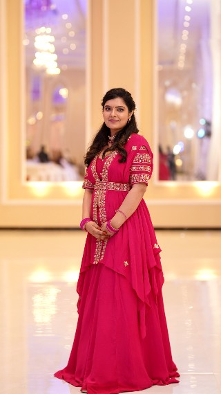 Rashi's Lehenga with Assymetrical Cape & Blouse