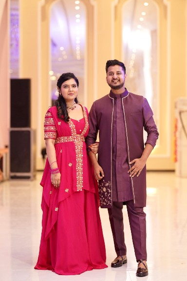 Rashi's Lehenga with Assymetrical Cape & Blouse