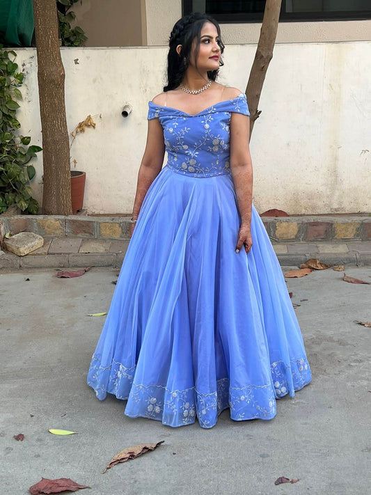 Palak's Periwinkle Gown