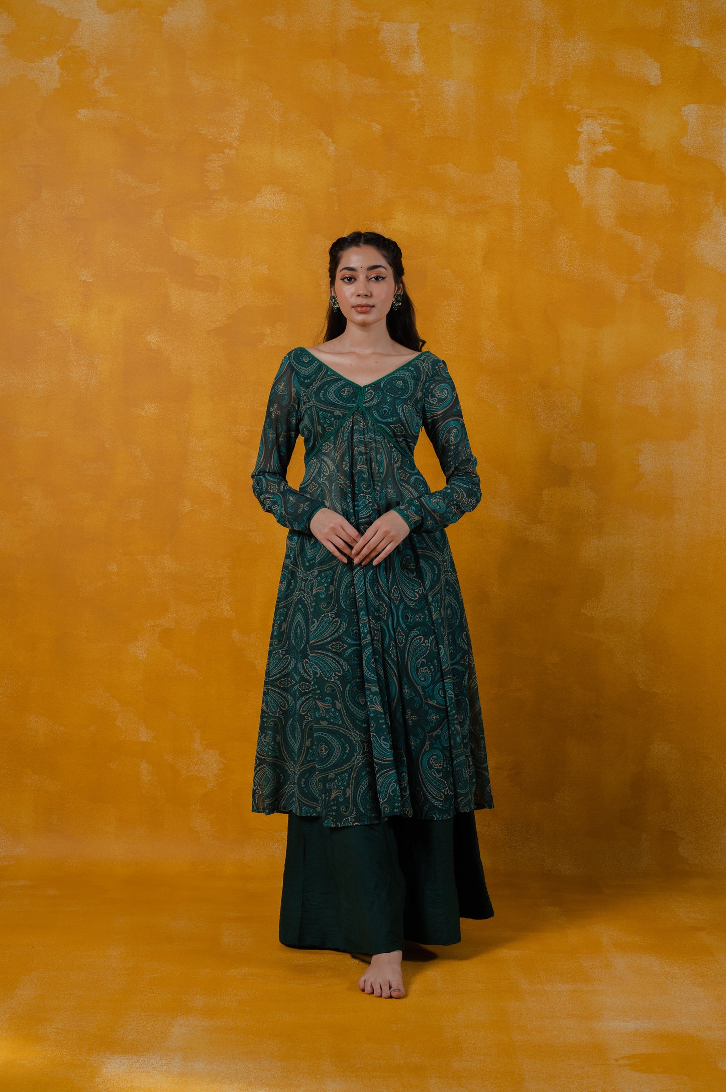 Paisley Green Anarkali