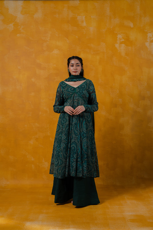Paisley Green Anarkali