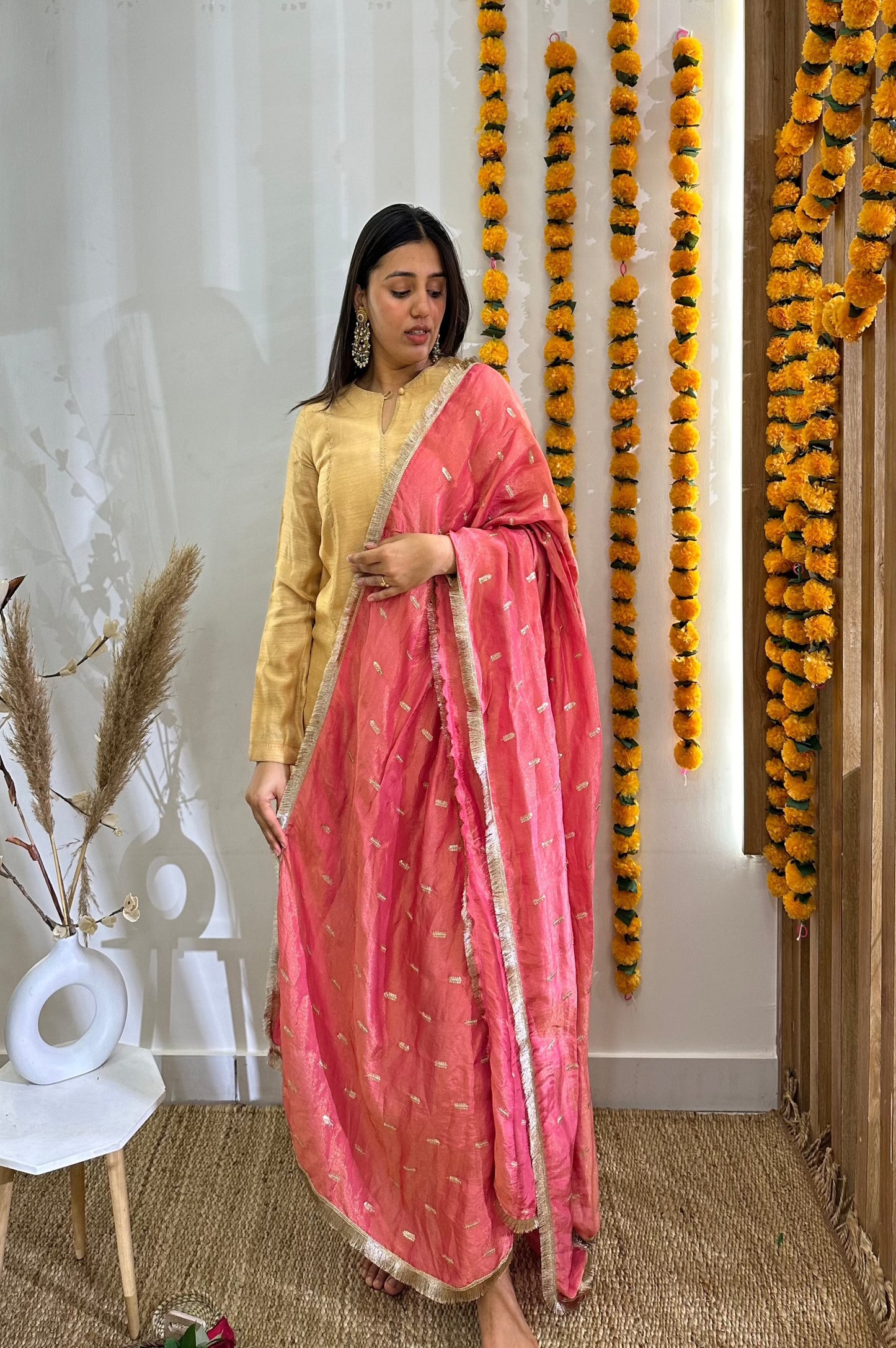 Beige & Blush Pink Suit Set
