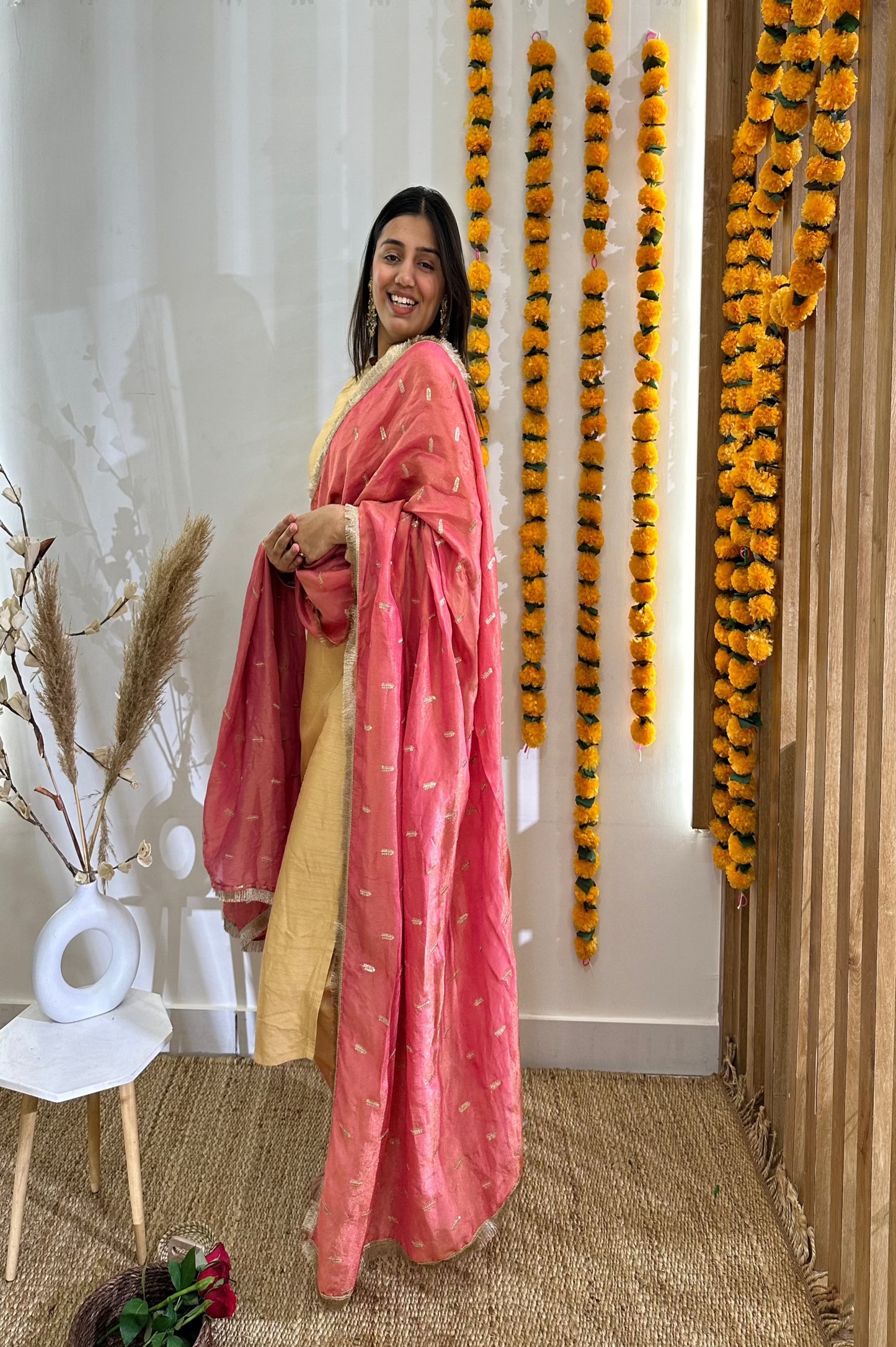 Beige & Blush Pink Suit Set