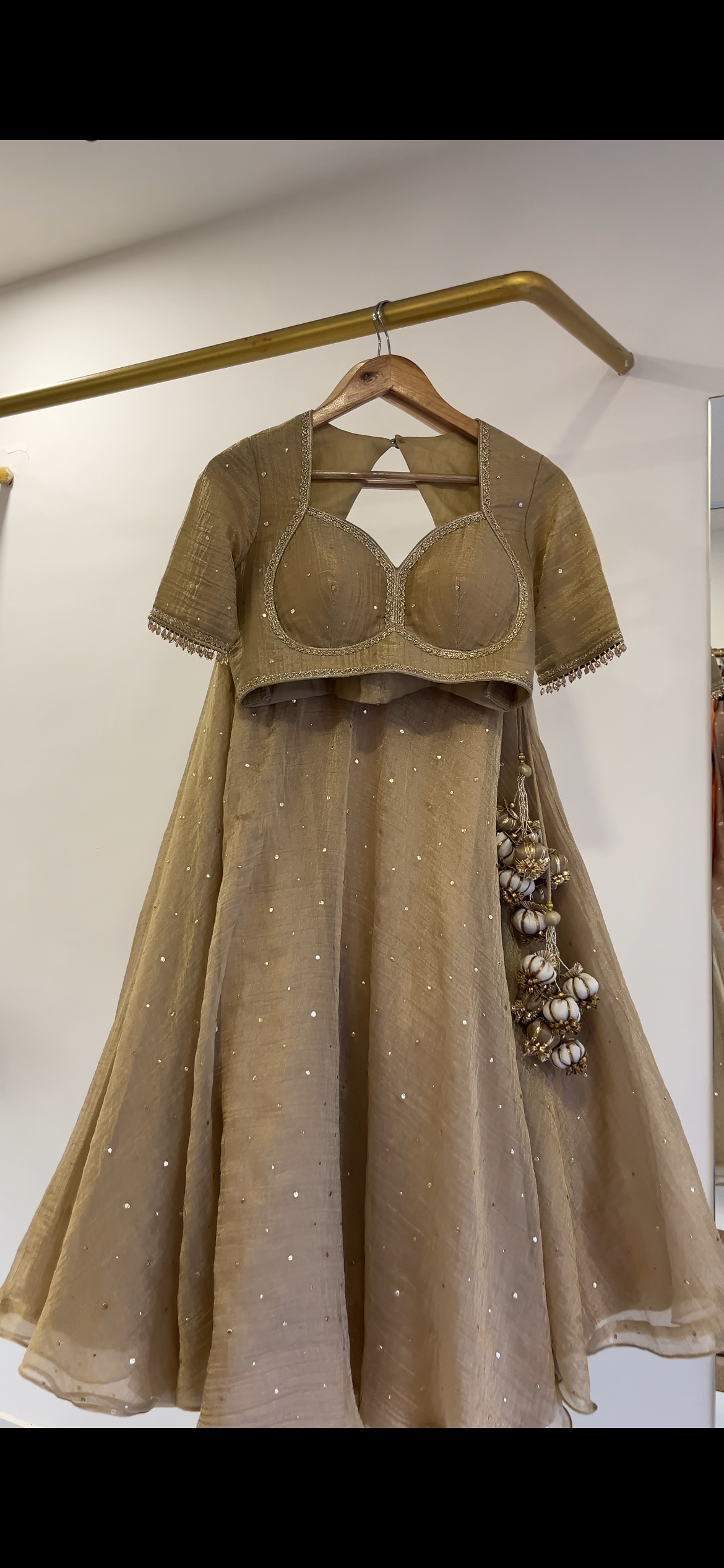 Golden Tissue Lehenga