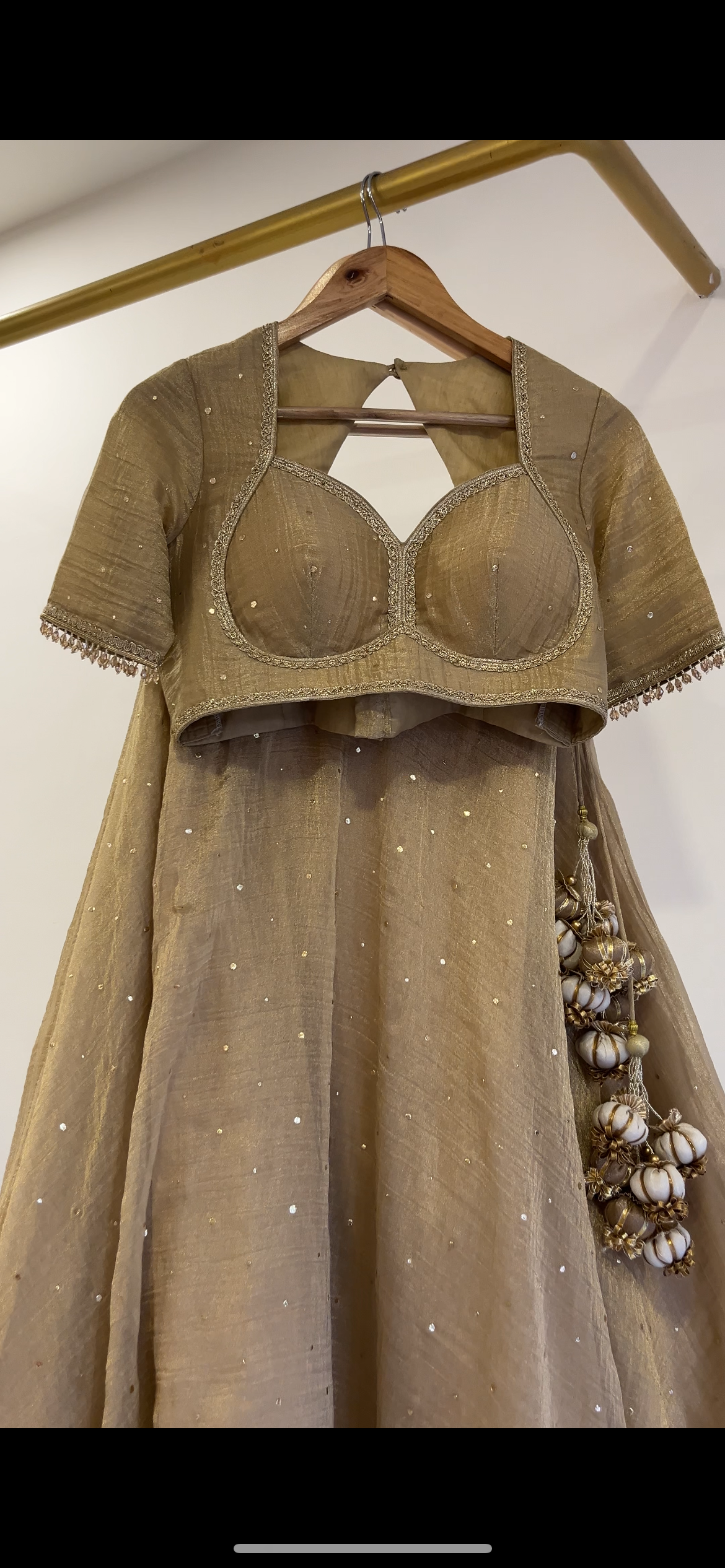 Golden Tissue Lehenga