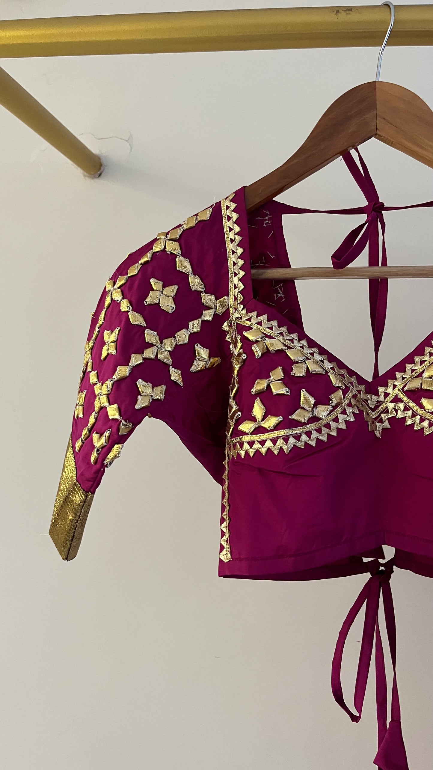 Rani Pink Aangi with Teal Blue Lehenga