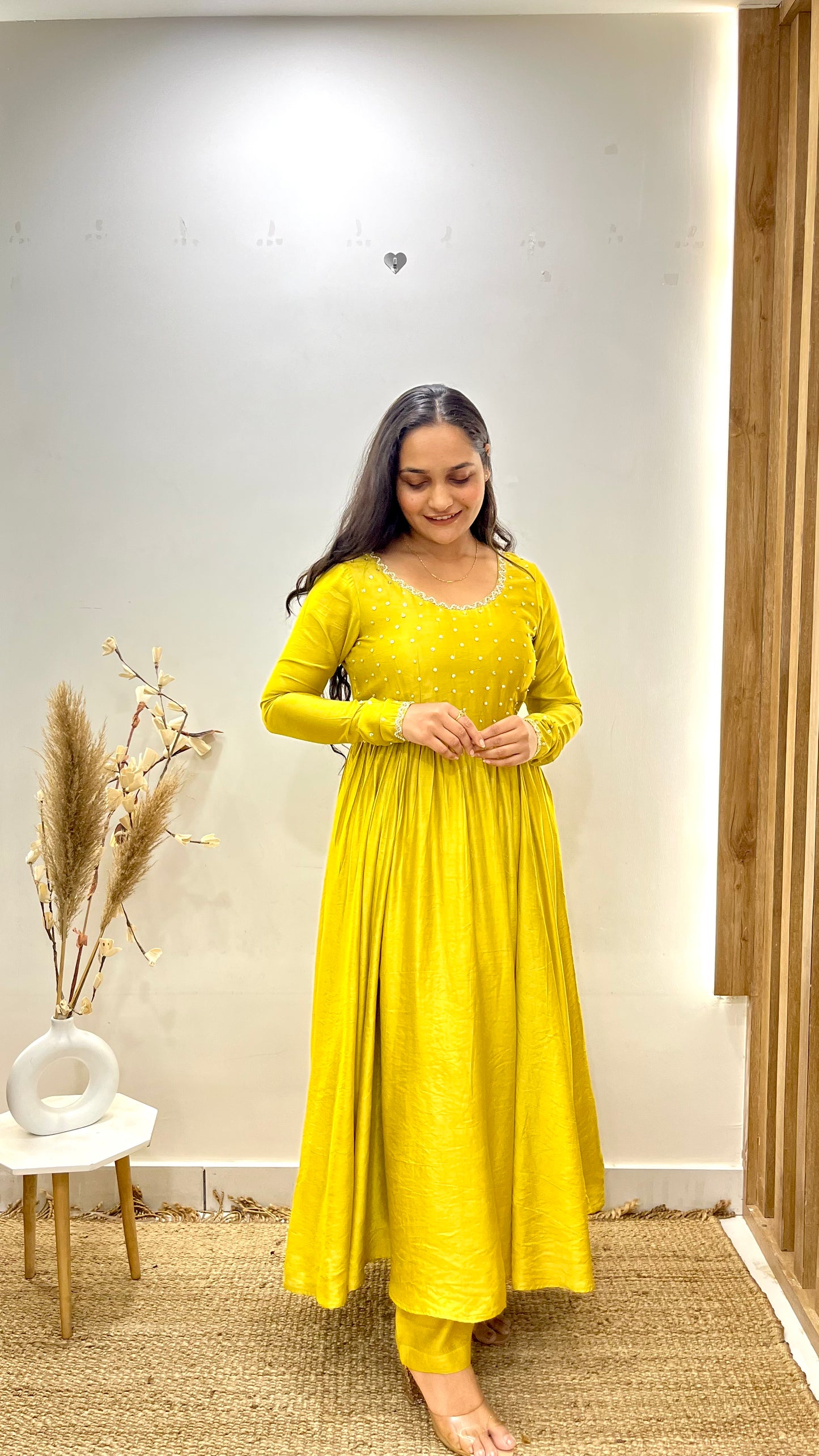 Mehendi Green Anarkali