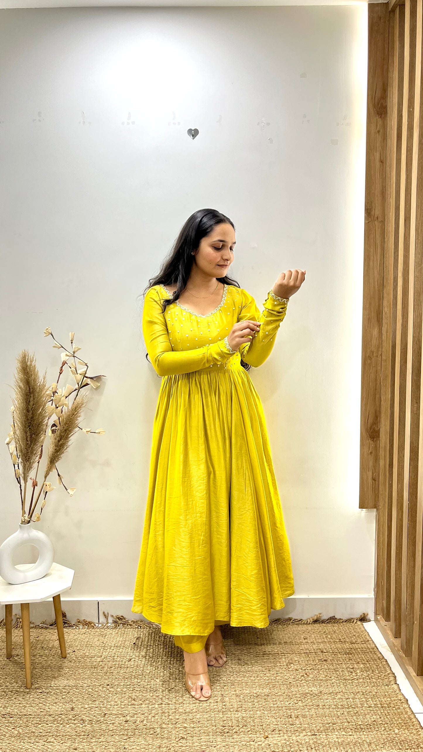 Mehendi Green Anarkali