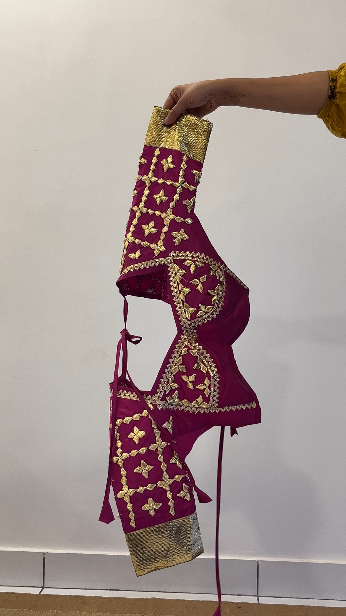 Rani Pink Aangi with Teal Blue Lehenga