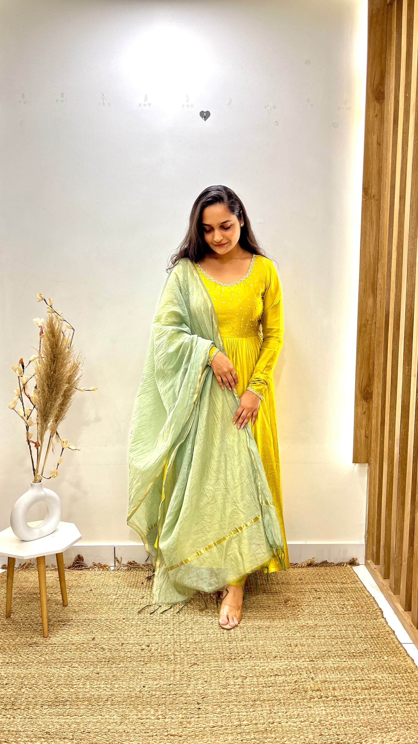 Mehendi Green Anarkali