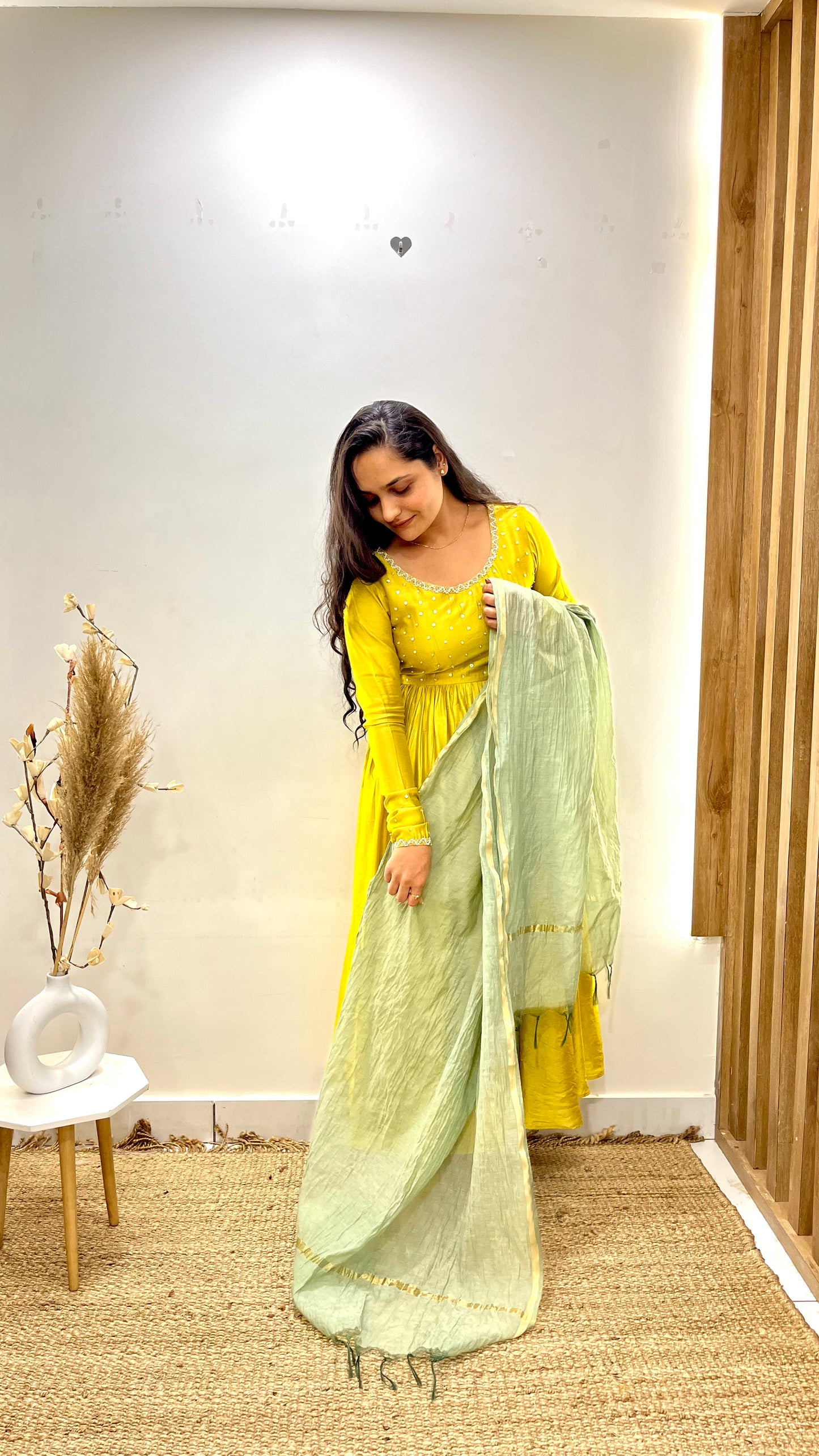 Mehendi Green Anarkali