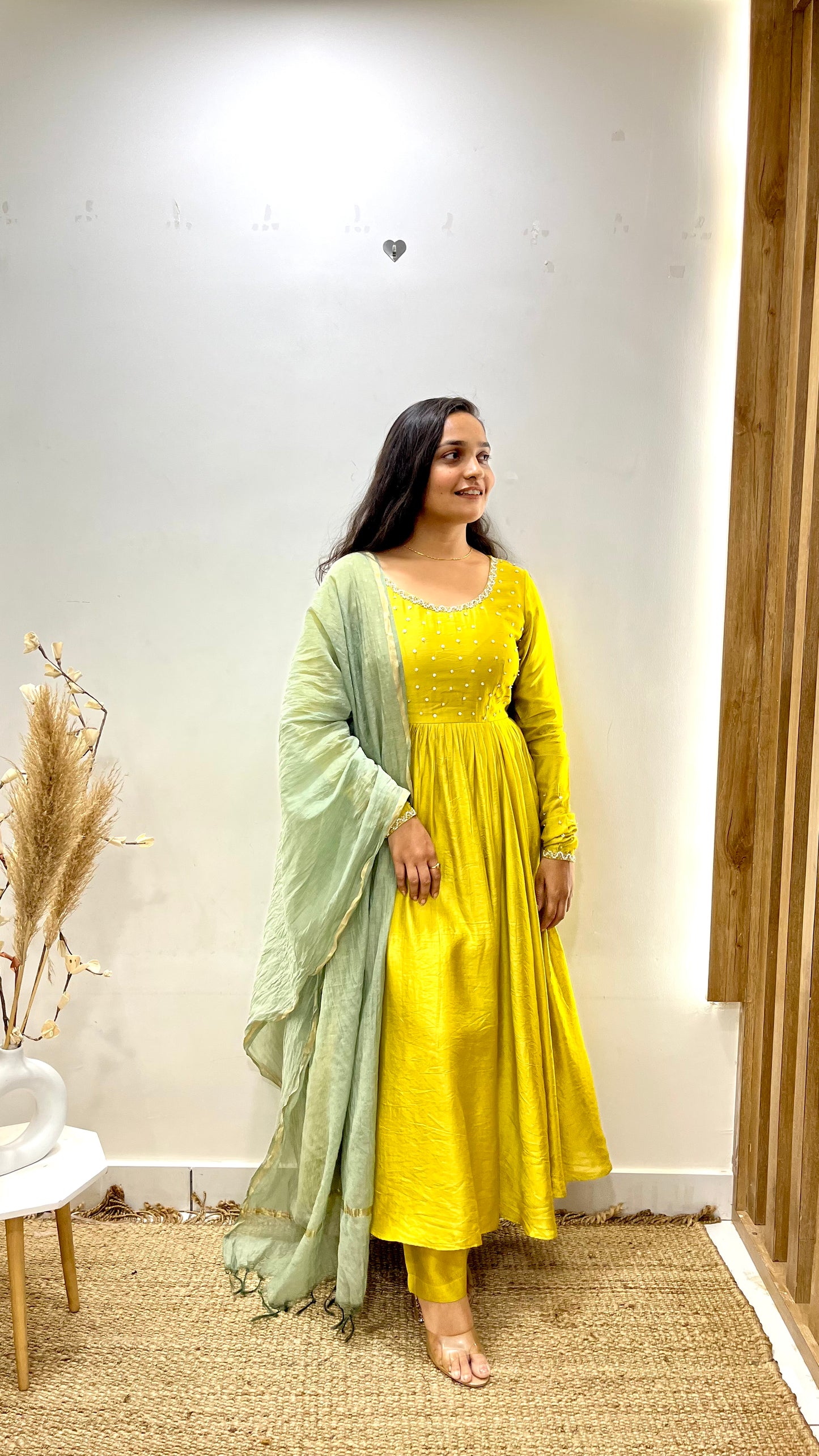 Mehendi Green Anarkali