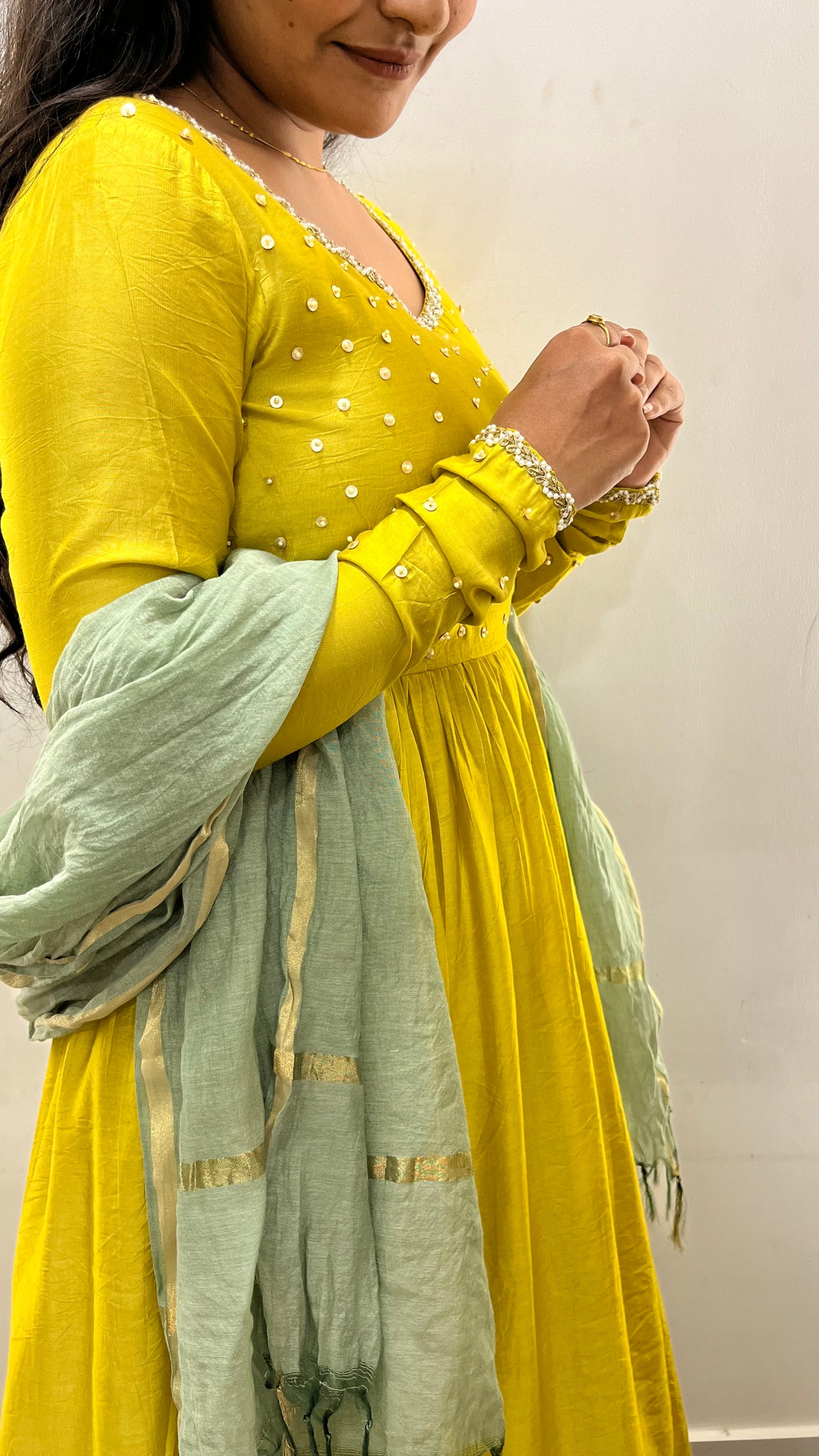 Mehendi Green Anarkali