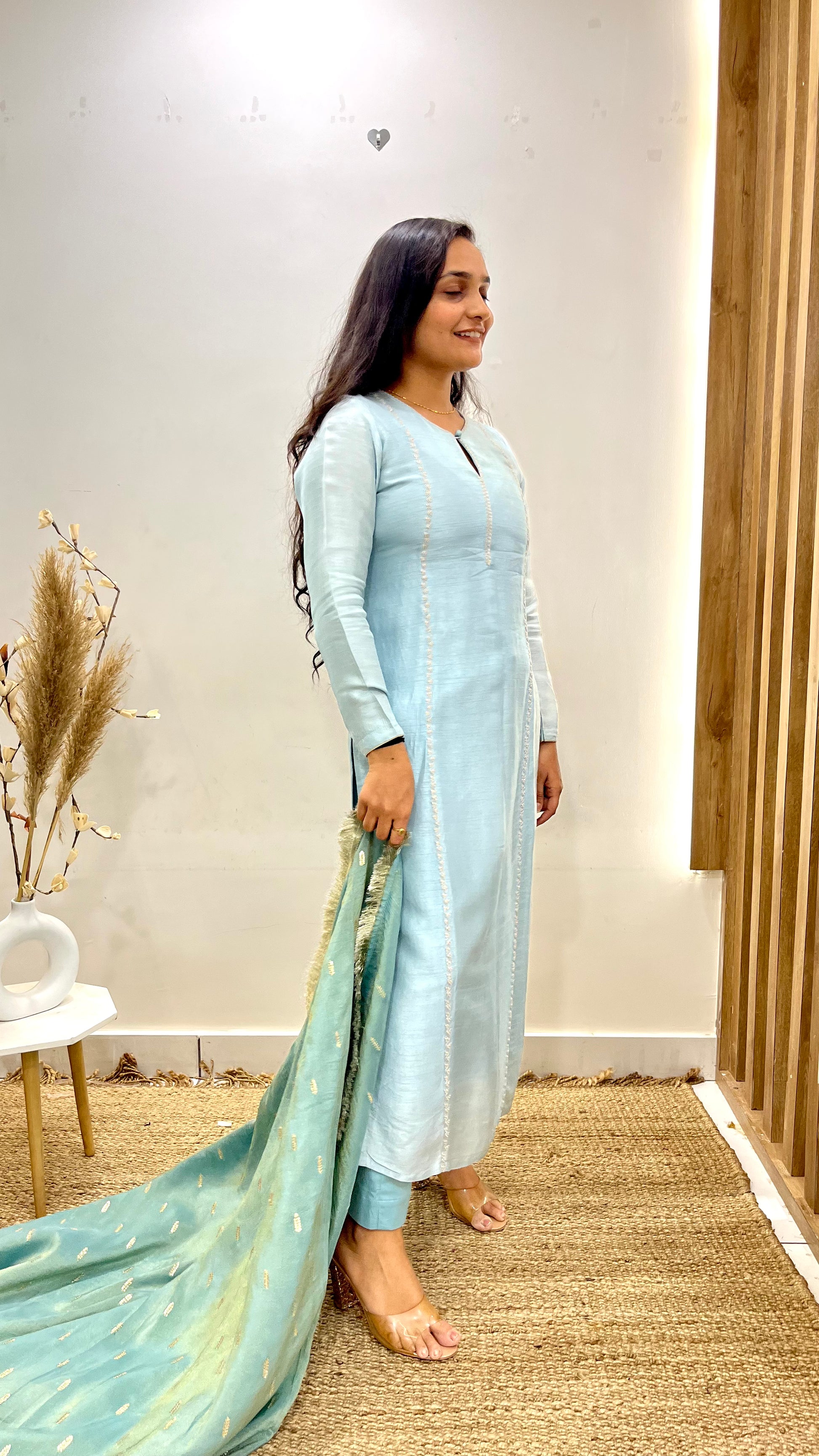 Ice Blue & Sage Green Suit Set Label Ratan Ice Blue & Sage Green Suit Set Label Ratan