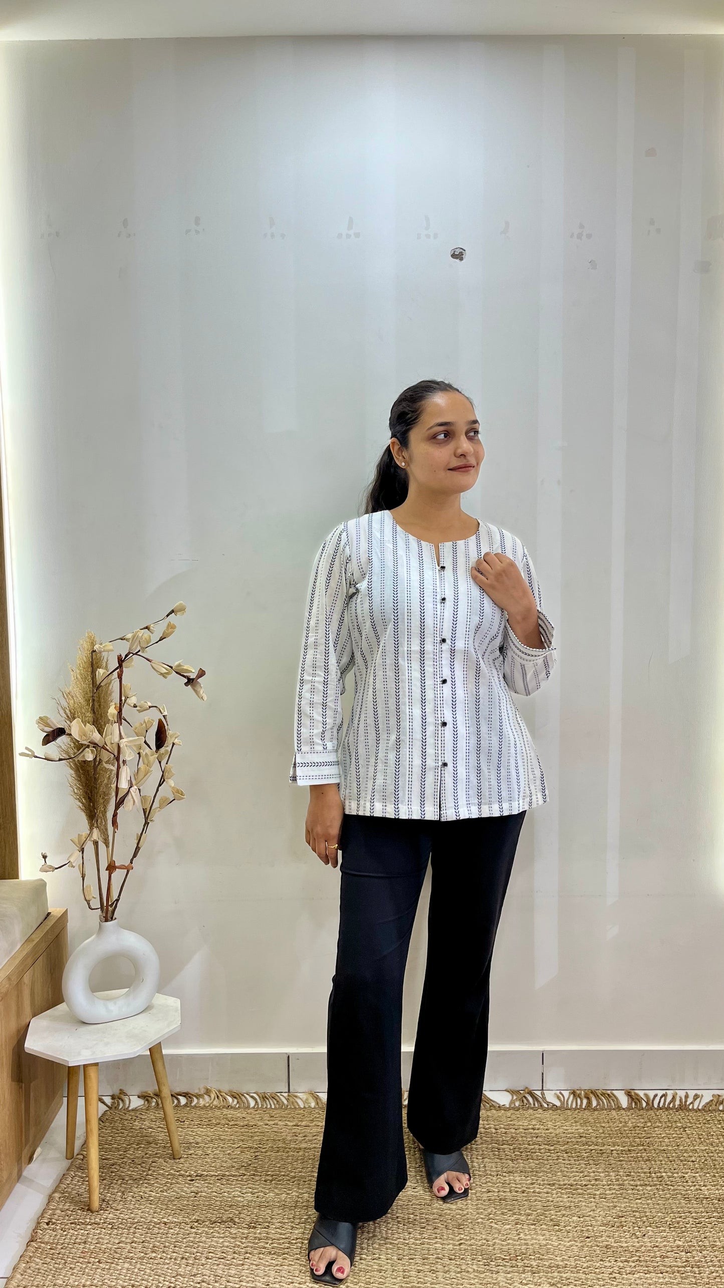 White Linen Office Shirt