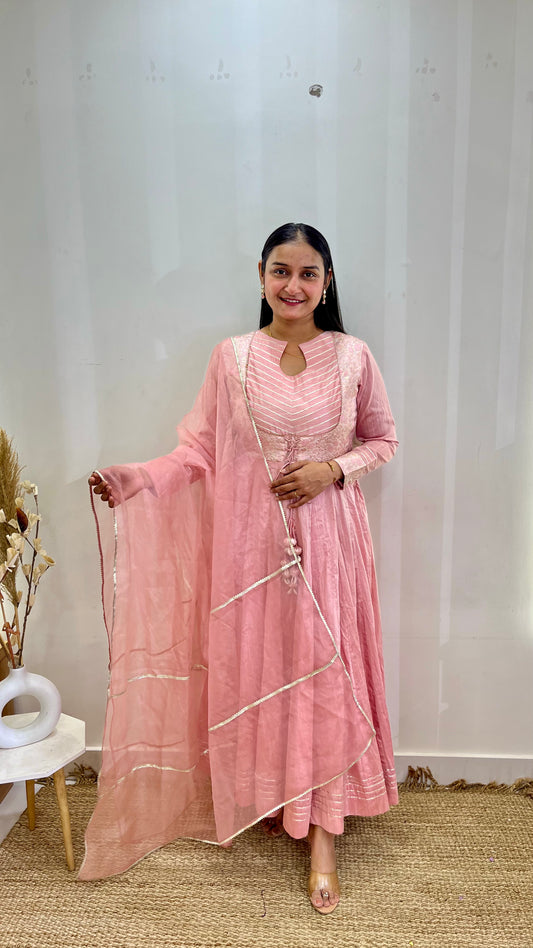 Pink Banarasi Anarkali
