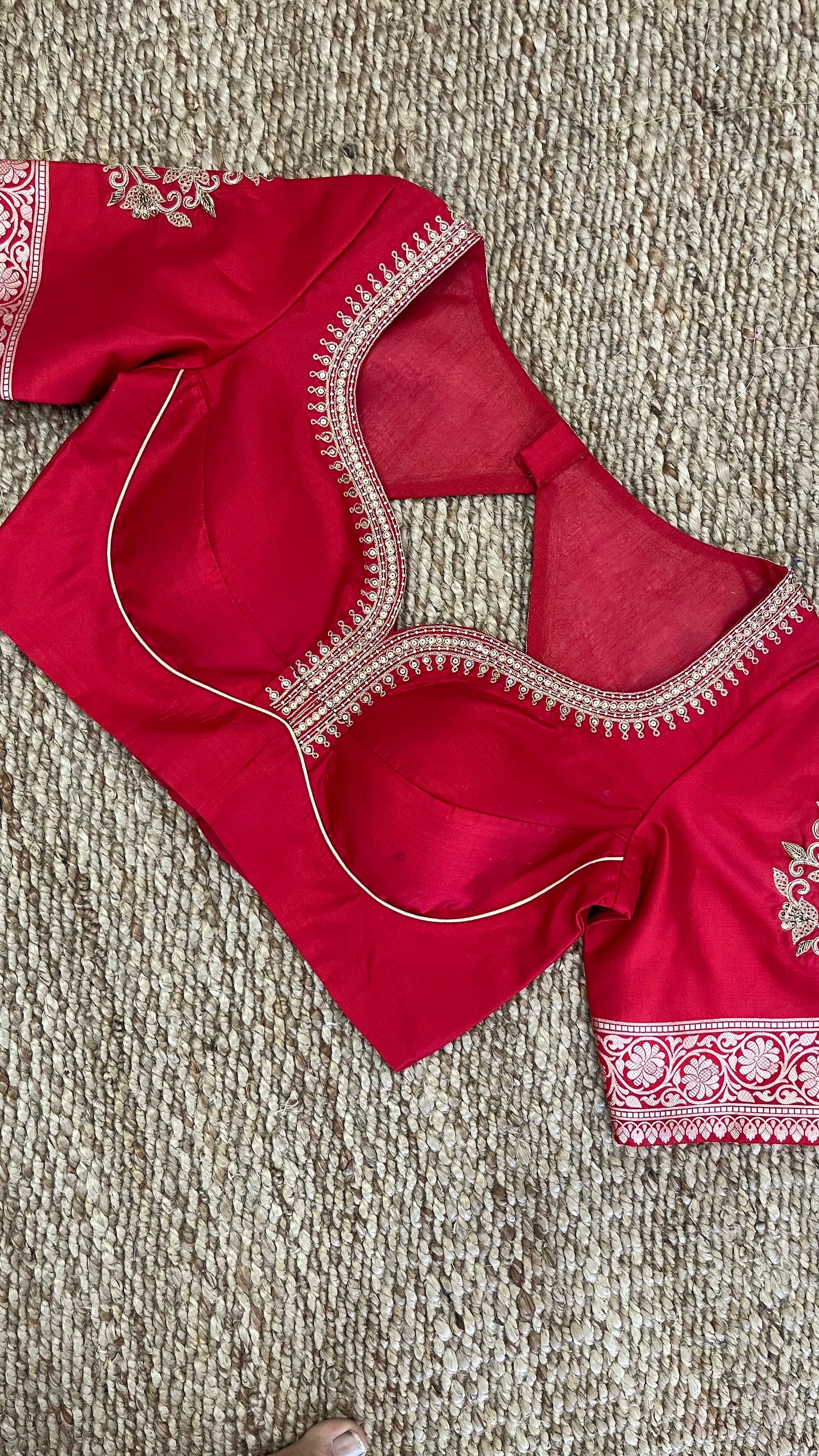 Red Pure Silk Blouse