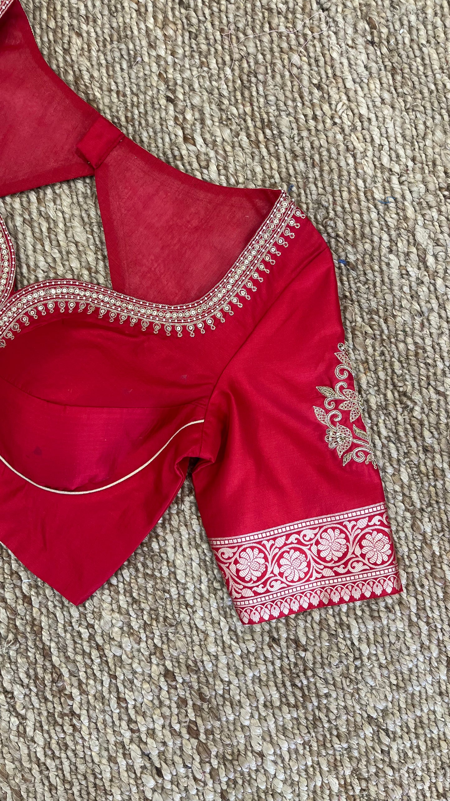 Red Pure Silk Blouse