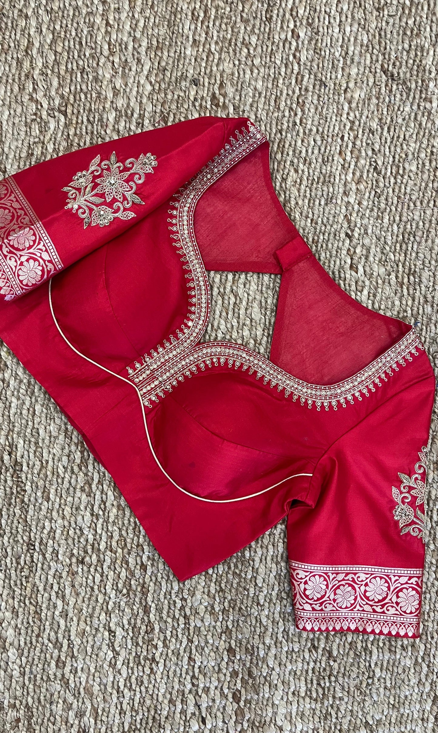 Red Pure Silk Blouse