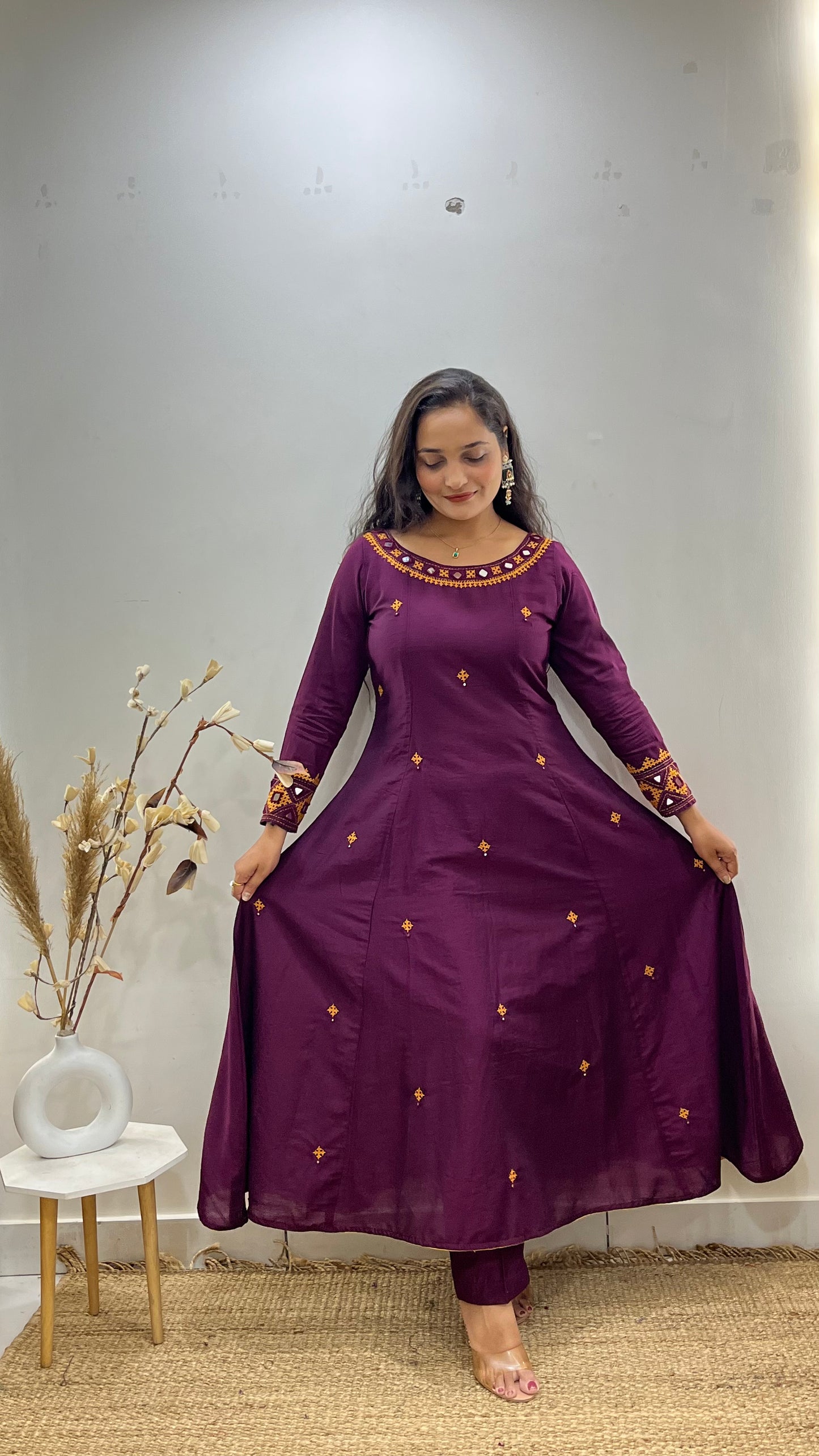 Gamthi Work Anarkali
