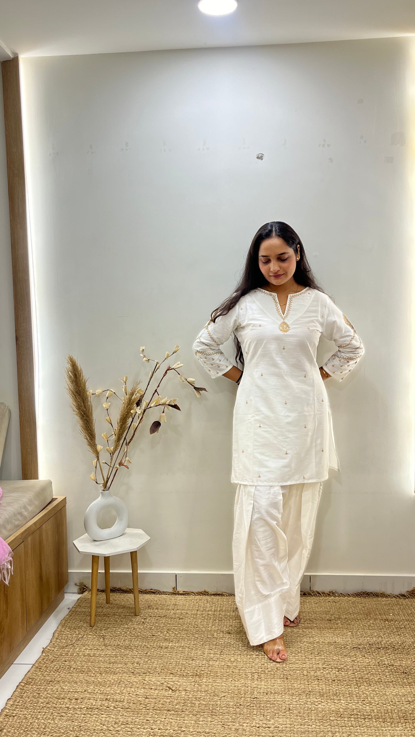 Off White & Pink Farsi Salwar Set