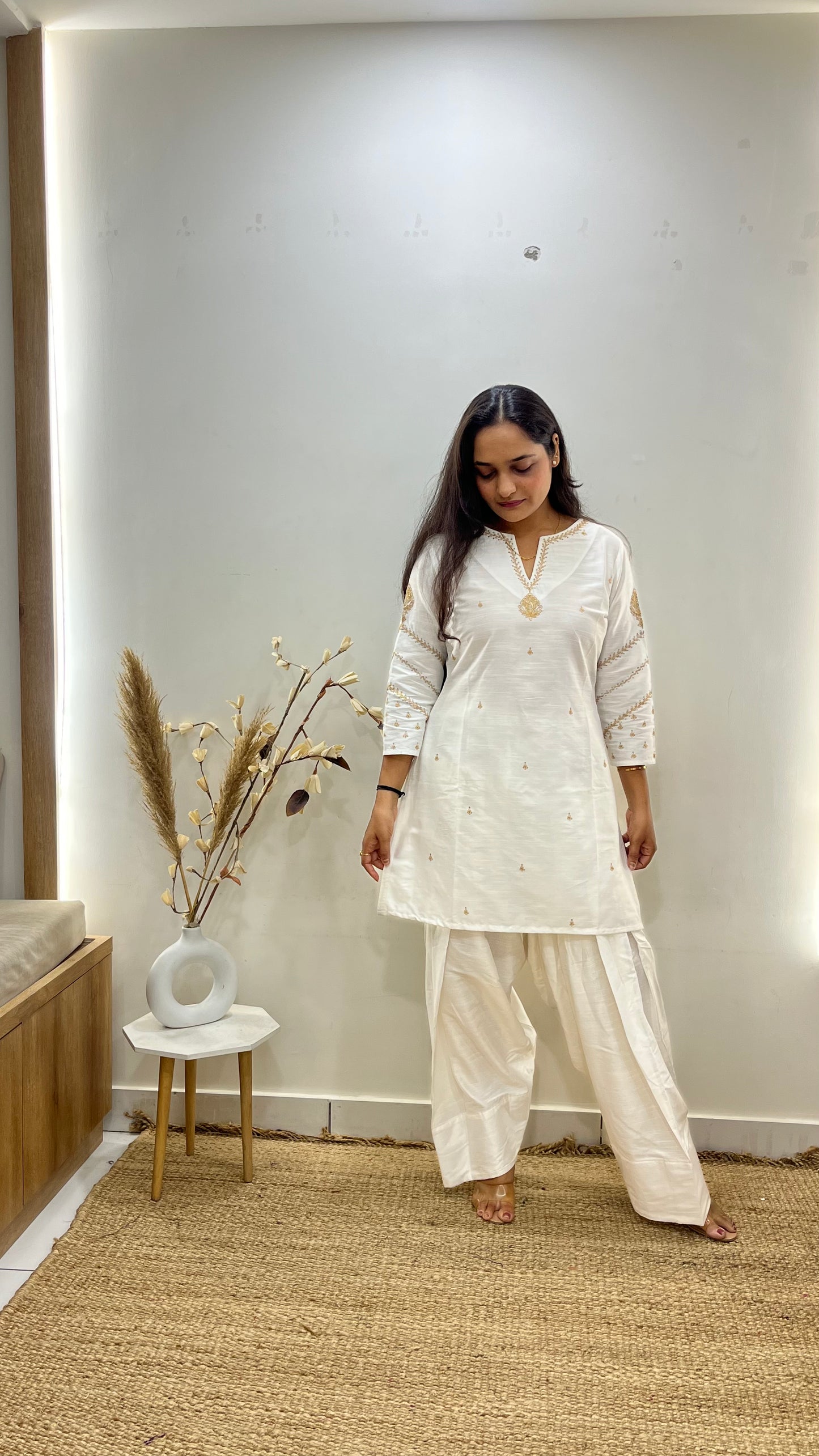 Off White & Pink Farsi Salwar Set