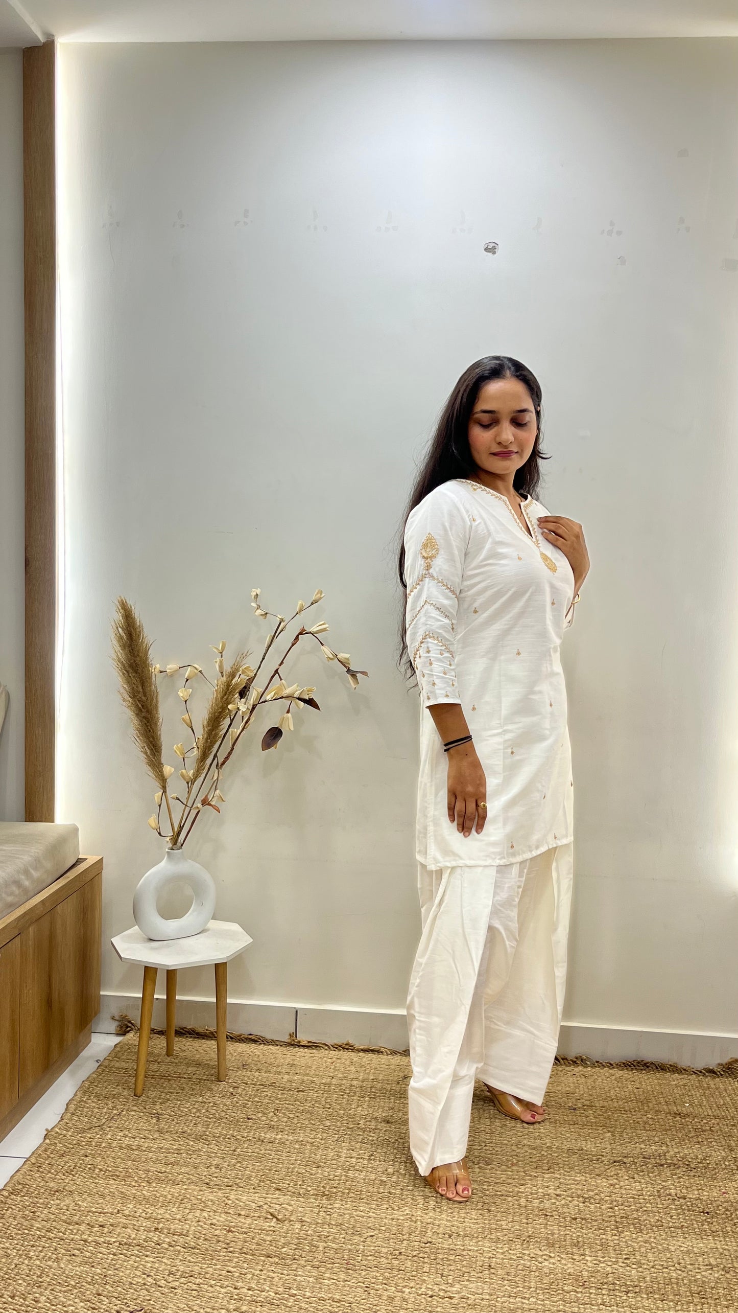 Off White & Pink Farsi Salwar Set