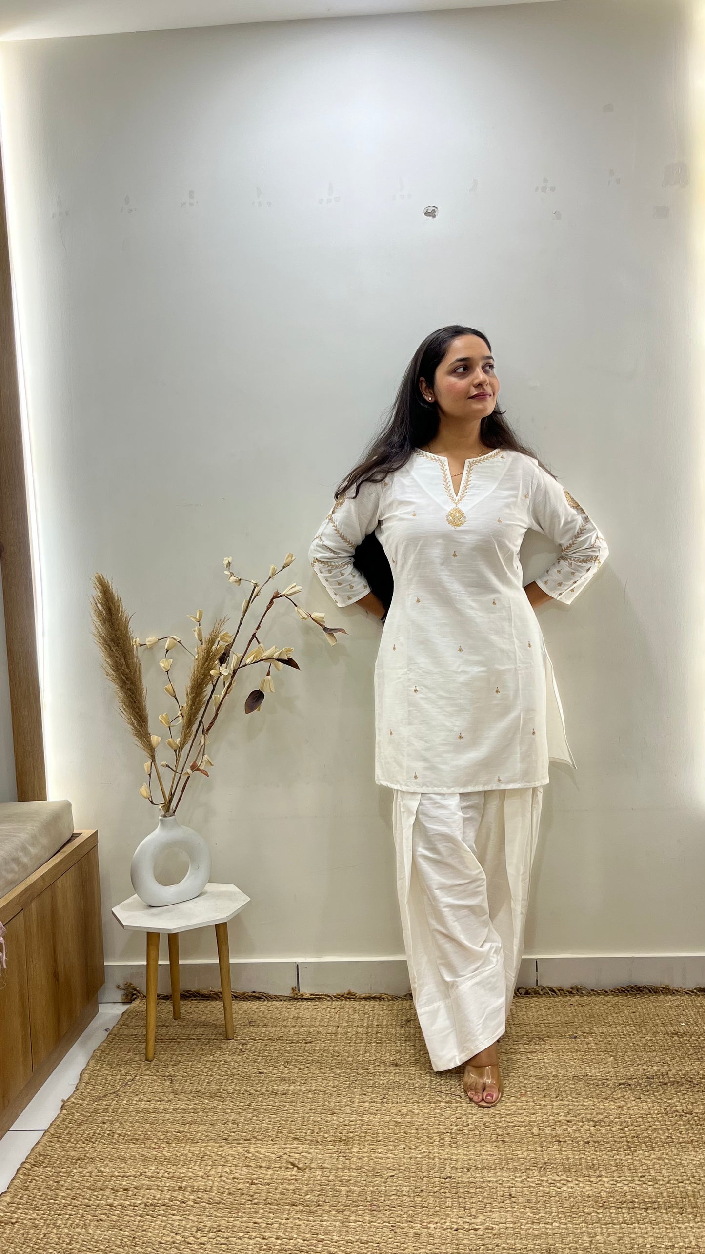 Off White & Pink Farsi Salwar Set