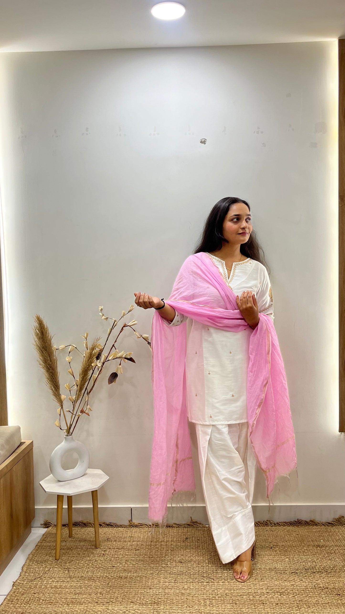 Off White & Pink Farsi Salwar Set