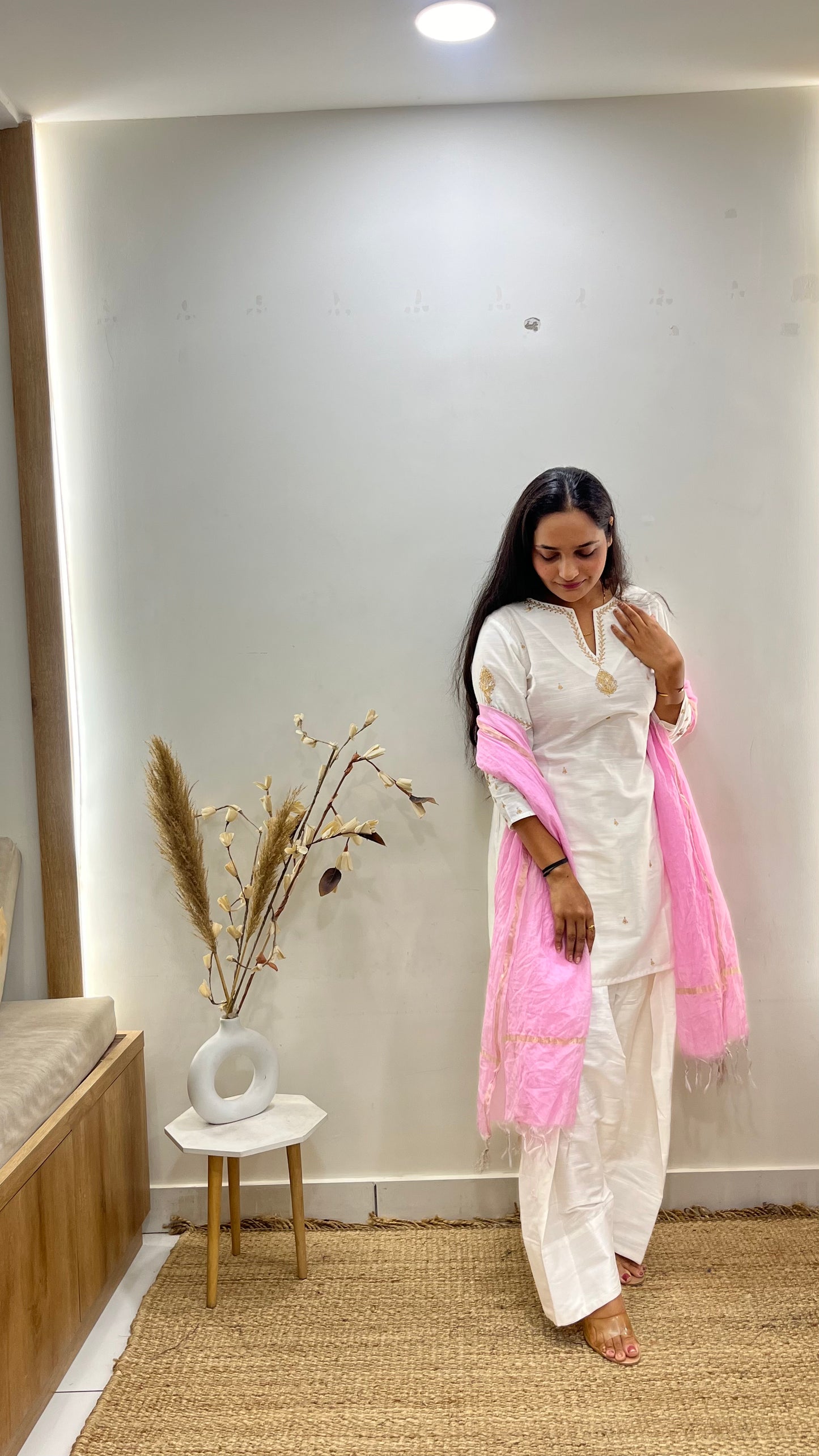Off White & Pink Farsi Salwar Set